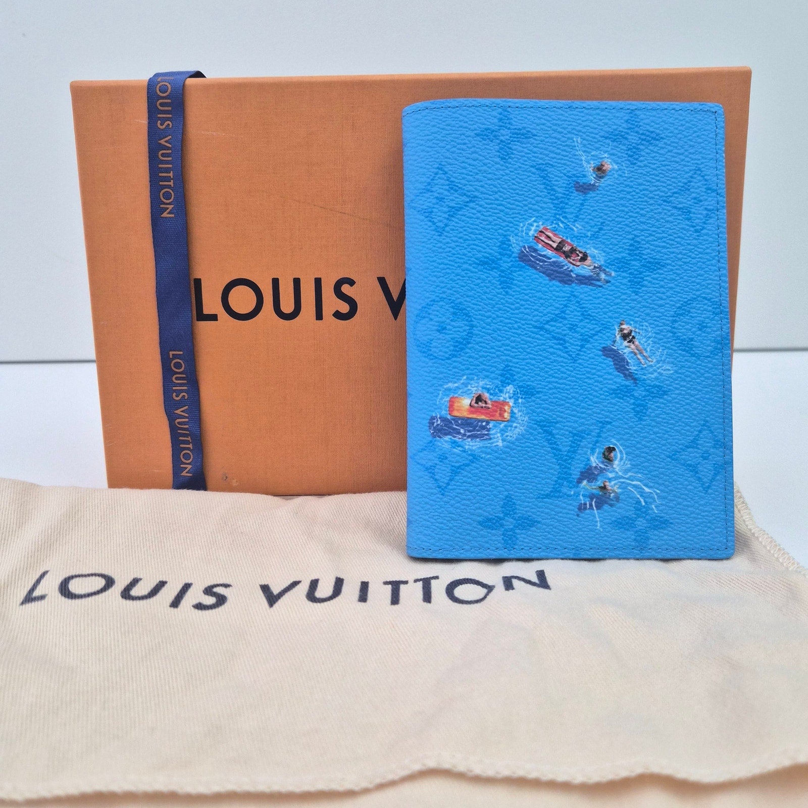 Louis Vuitton Monogram Sports Passport Cover Pool Blue