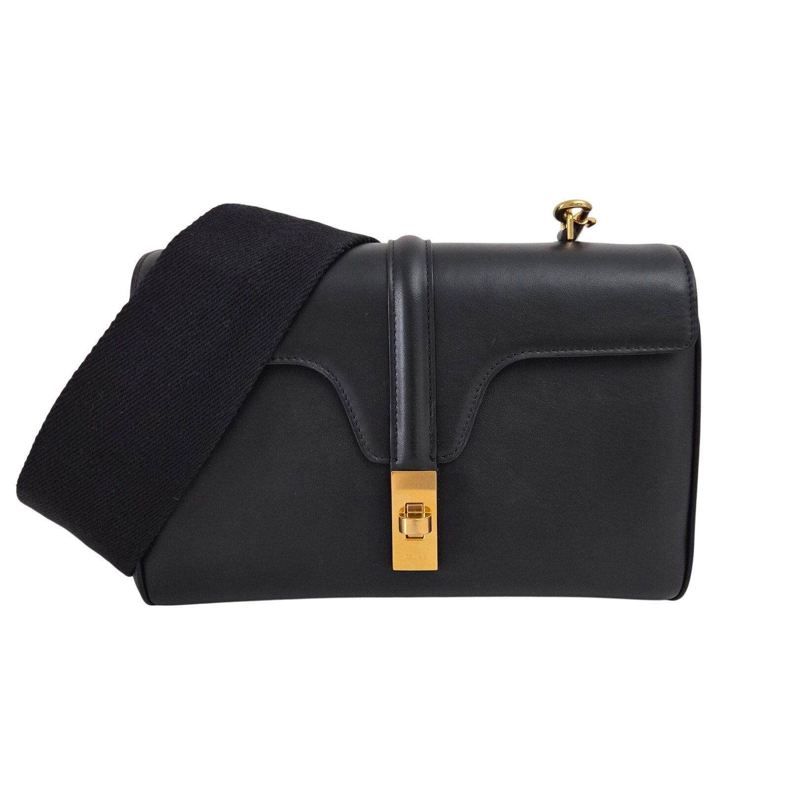 Celine Smooth Calfskin Teen Soft 16 Shoulder Bag Black