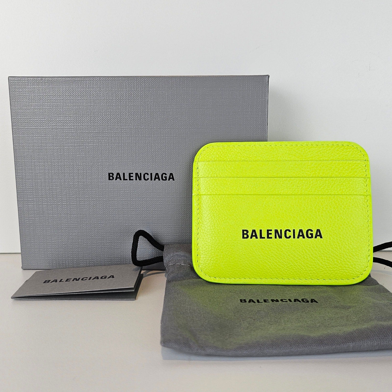 Balenciaga Everyday Neon Yellow Card Holder