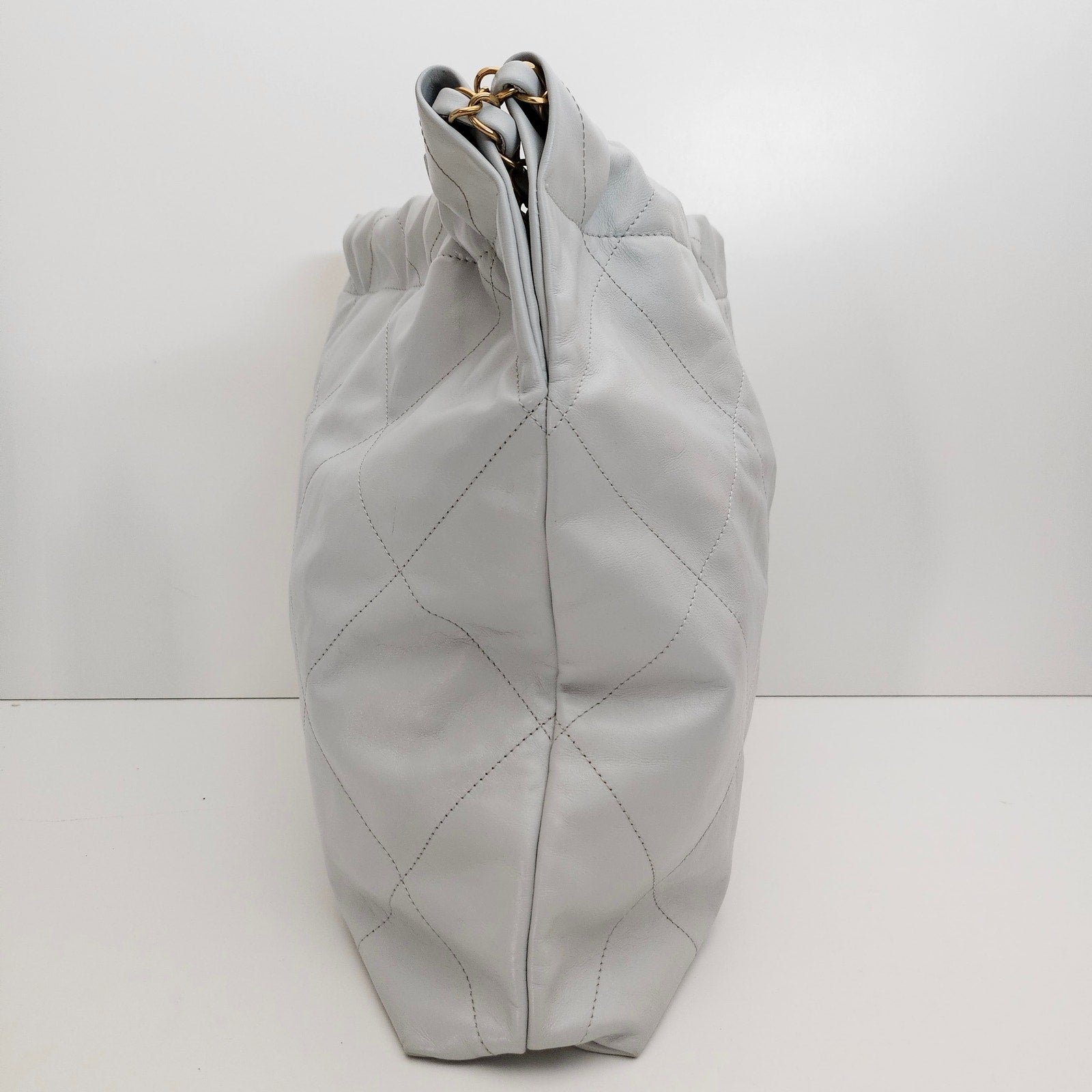 Chanel Pale Blue Quilted Medium 22 Hobo Bag