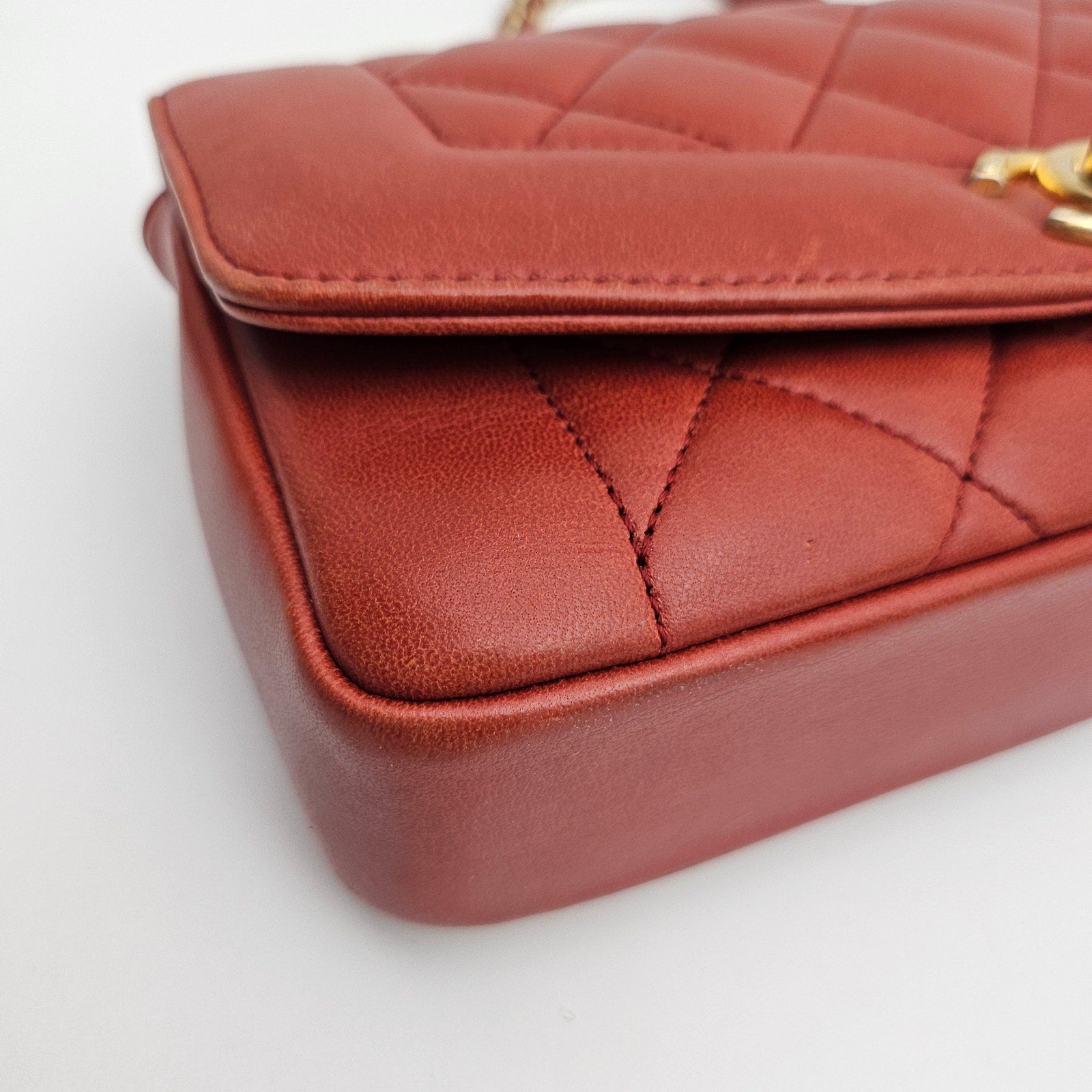 Chanel Small Diana Leather Brown Shoulder Bag