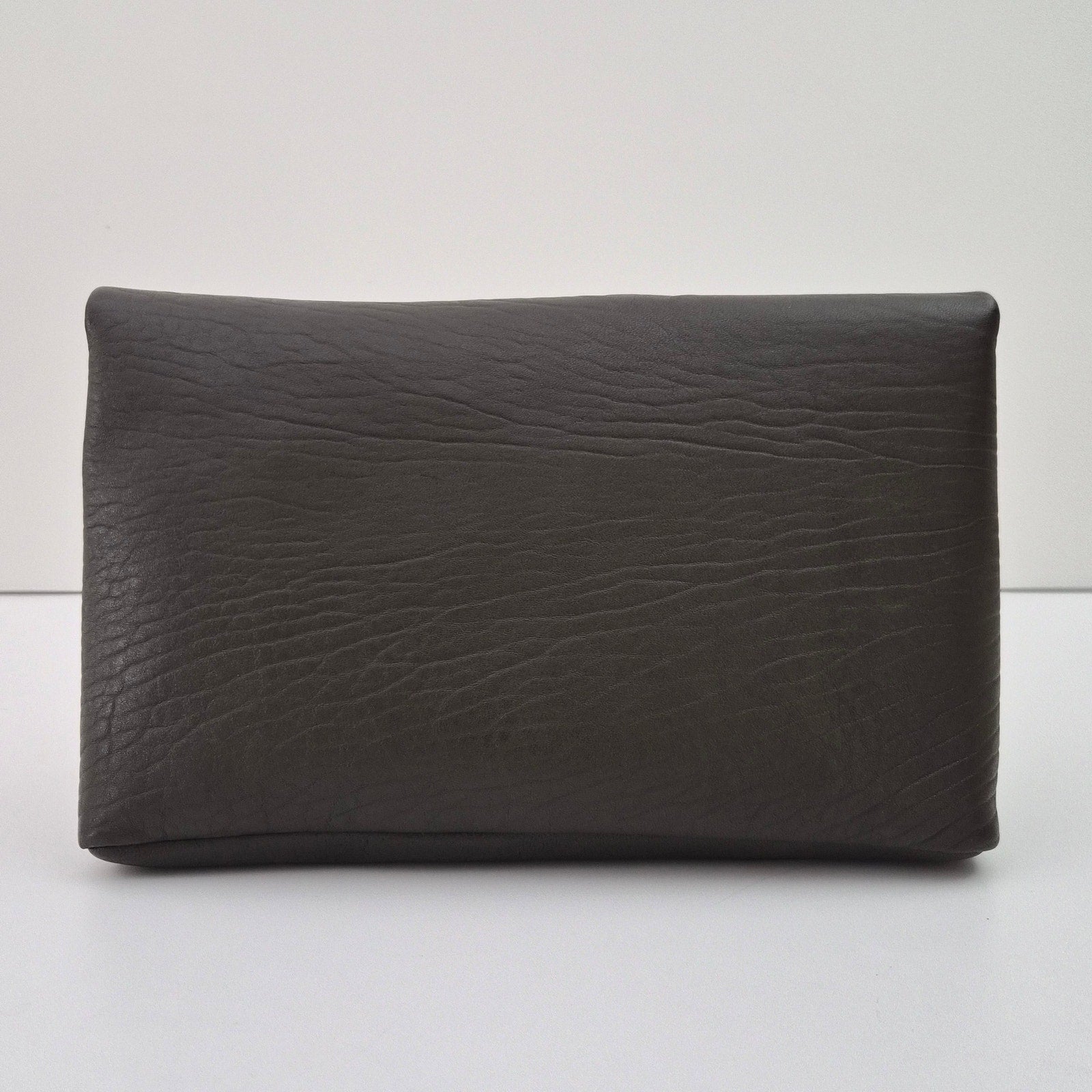 Saint Laurent Grained Lambskin Cassandre Envelope Pouch Taupe