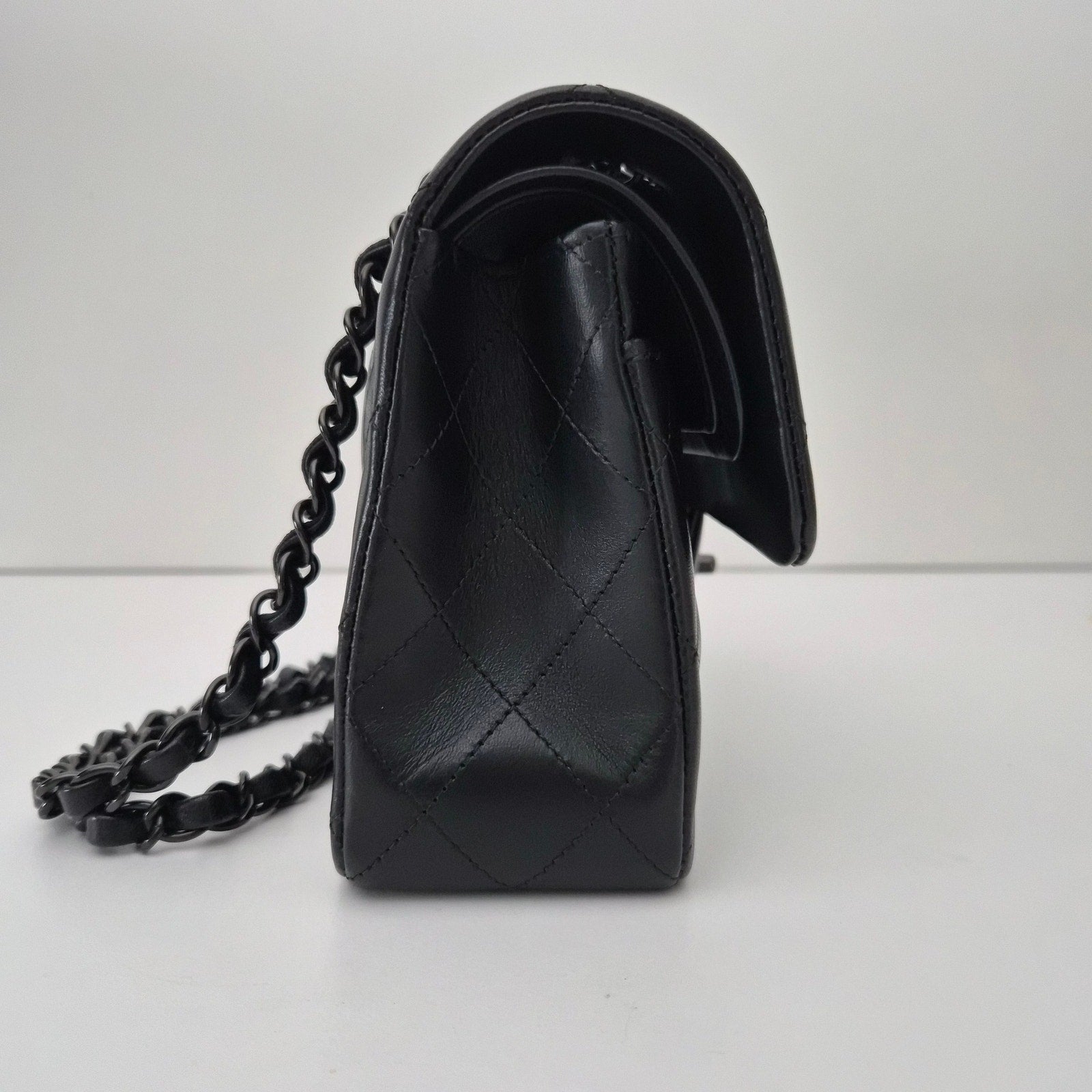 Chanel So Black Lambskin Small Classic Flap