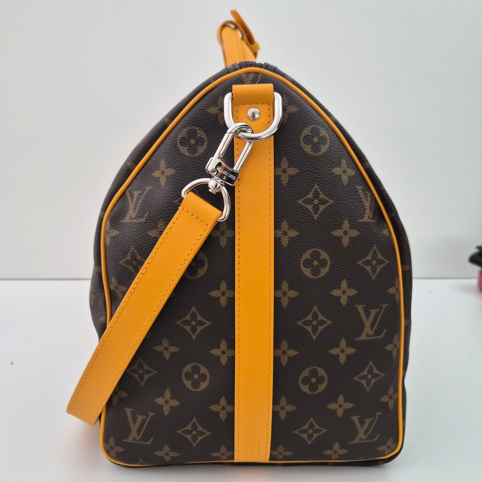 Louis Vuitton Monogram Macassar Keepall Bandoulière 50 Safran Yellow