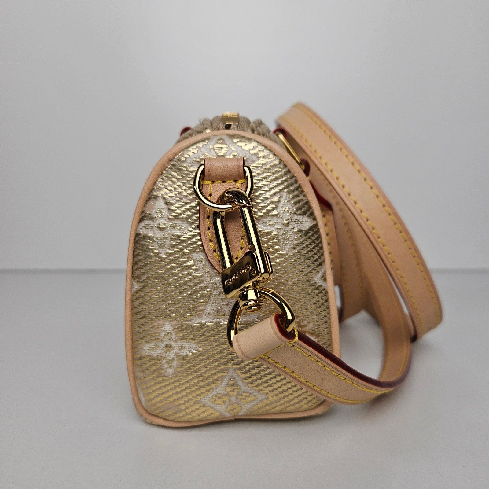 Louis Vuitton Monoglam Nano Speedy Gold