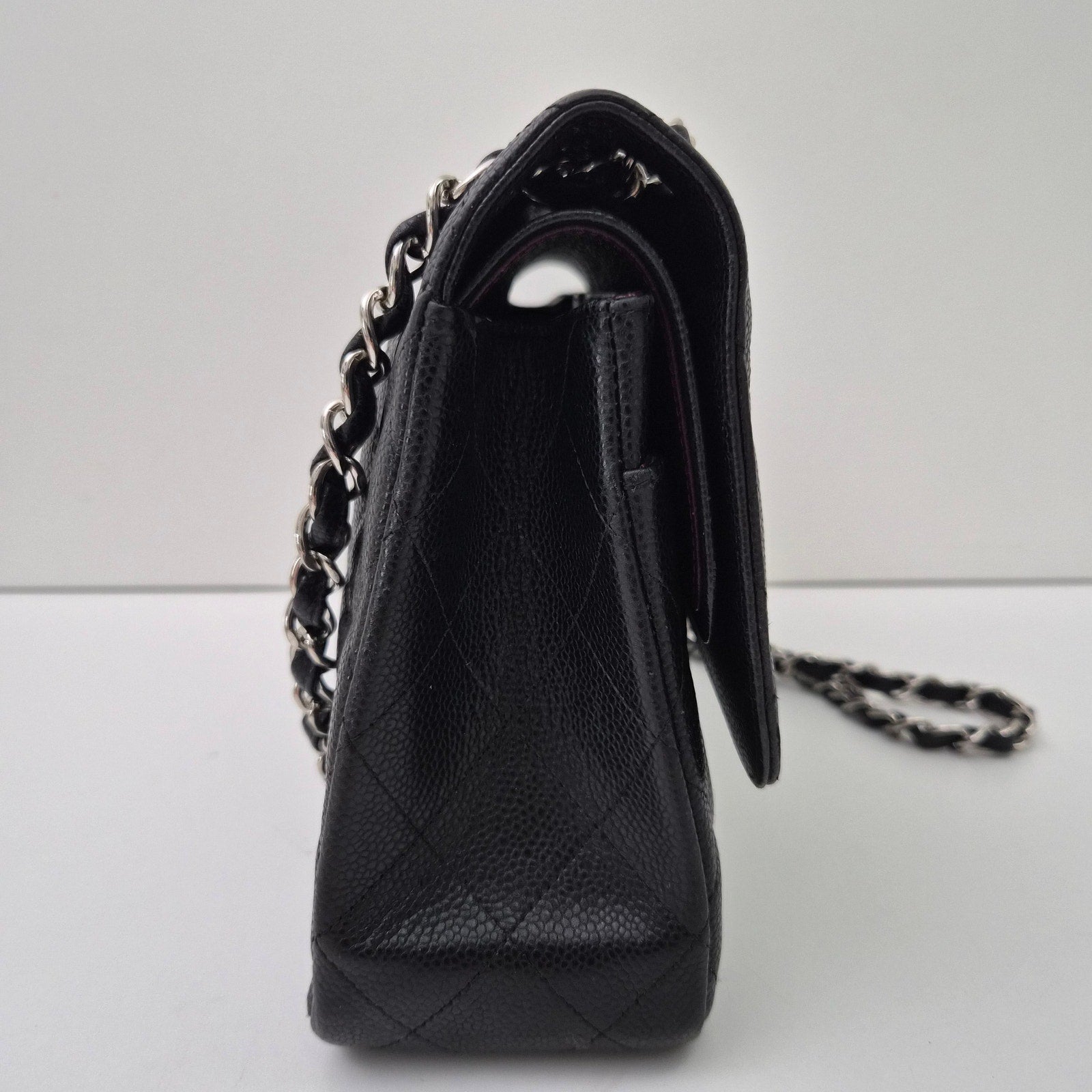 Chanel Caviar Leather Quilted Jumbo Double Classic Flap Black