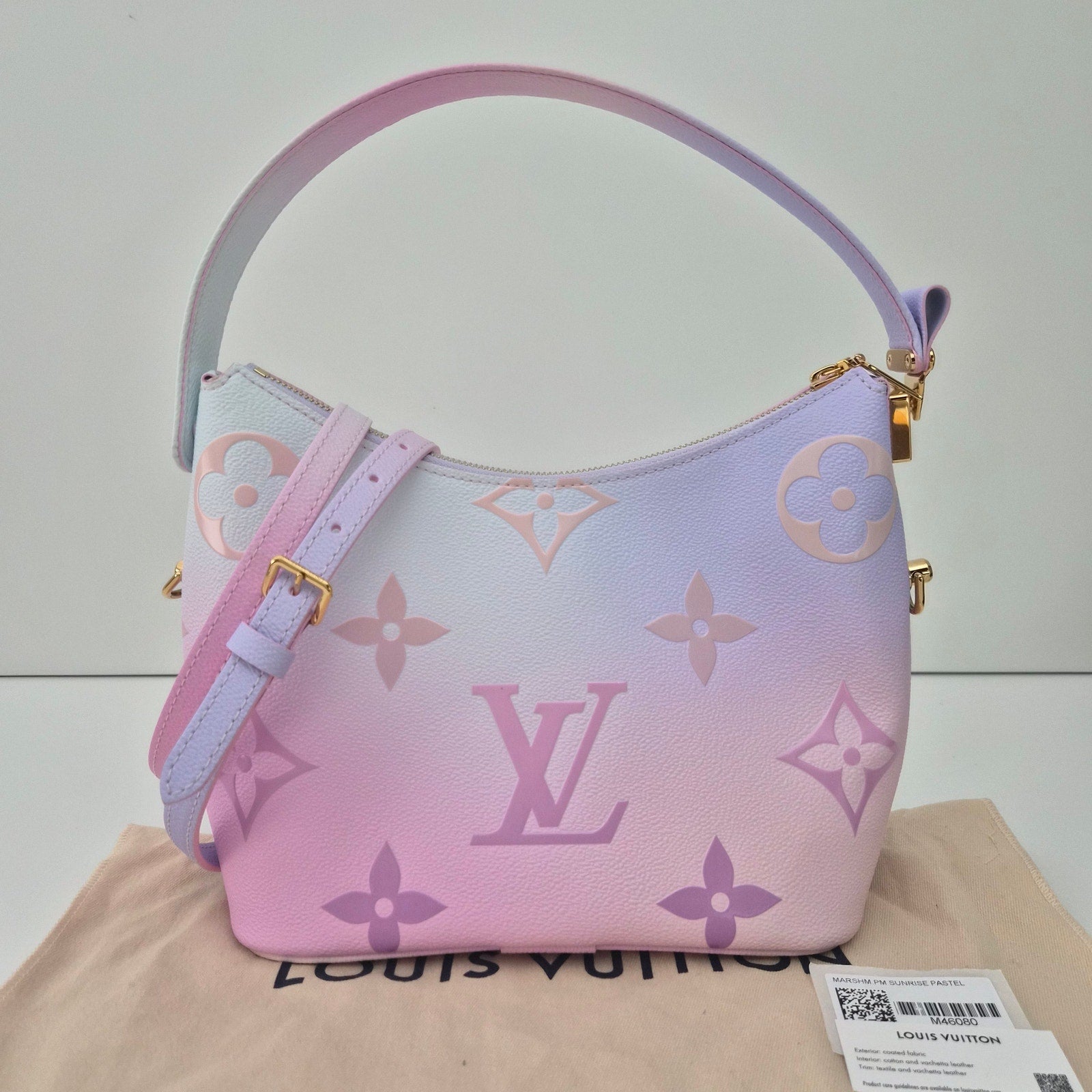 Louis Vuitton Monogram Giant Spring In The City Marshmallow Hobo PM Sunrise Pastel