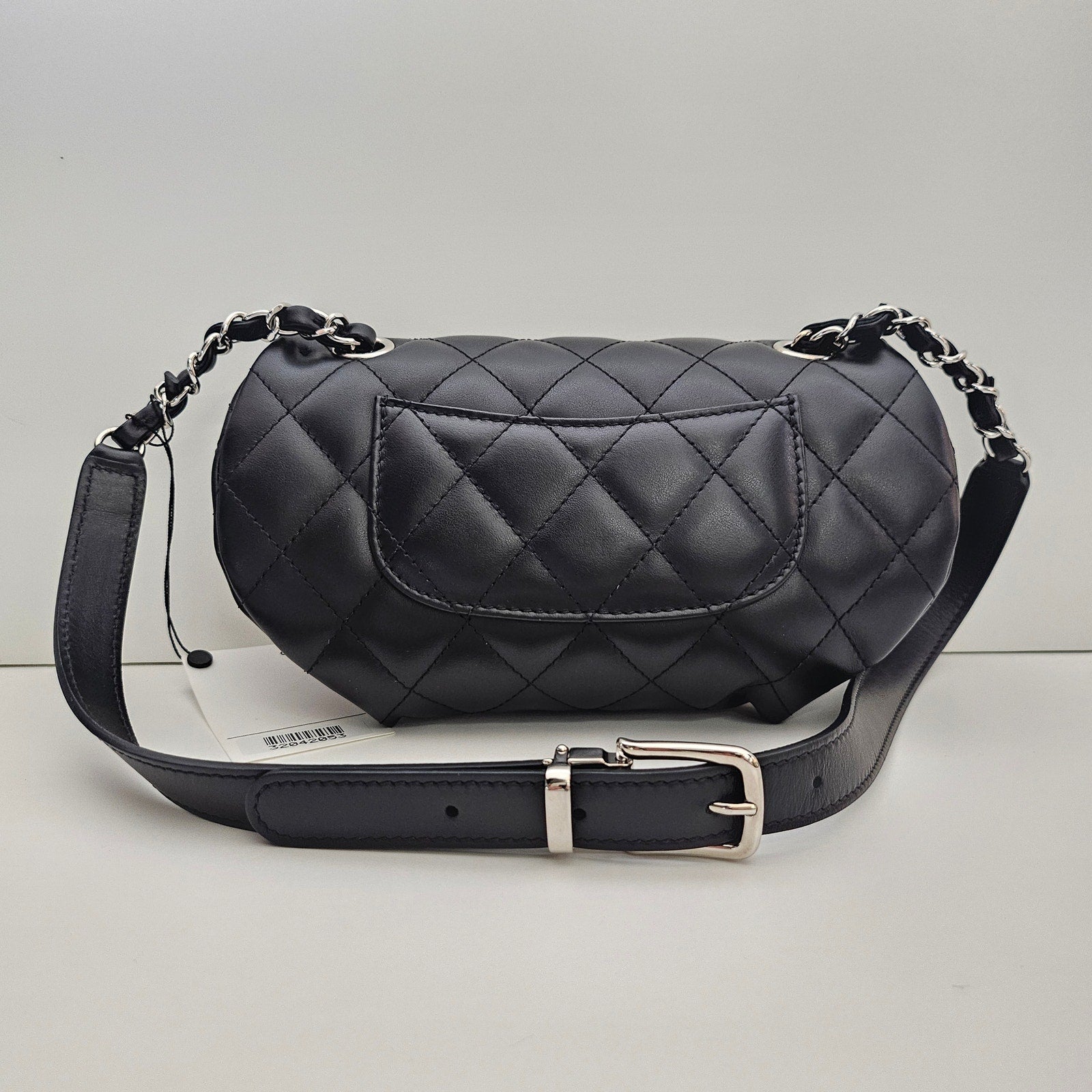 Chanel Quilted Uniform Leather CC Belt Bum Bag Black