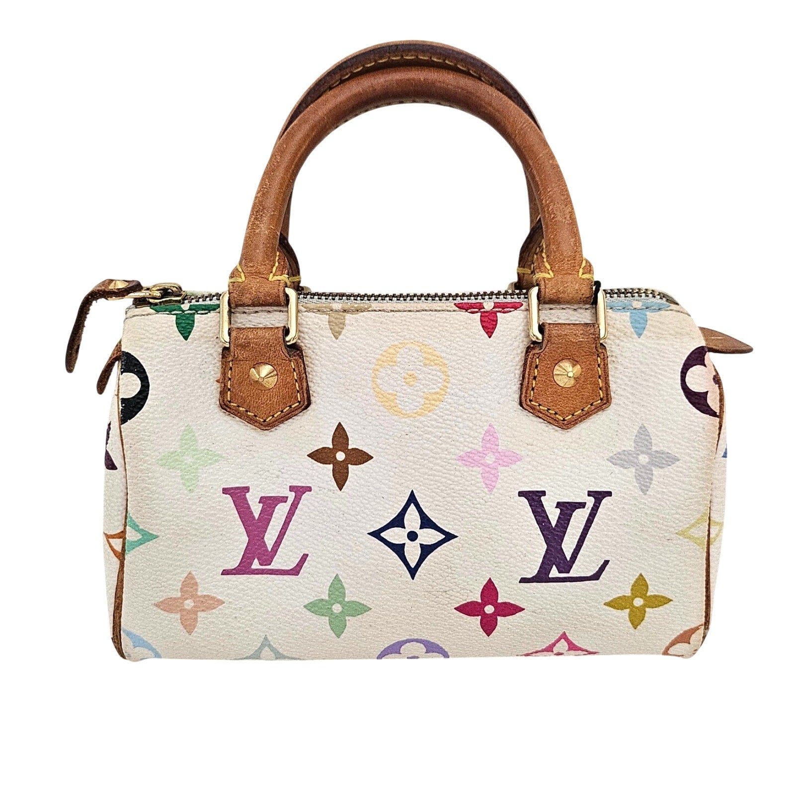 Louis Vuitton Takashi Murakami White Multicolor Mini Speedy