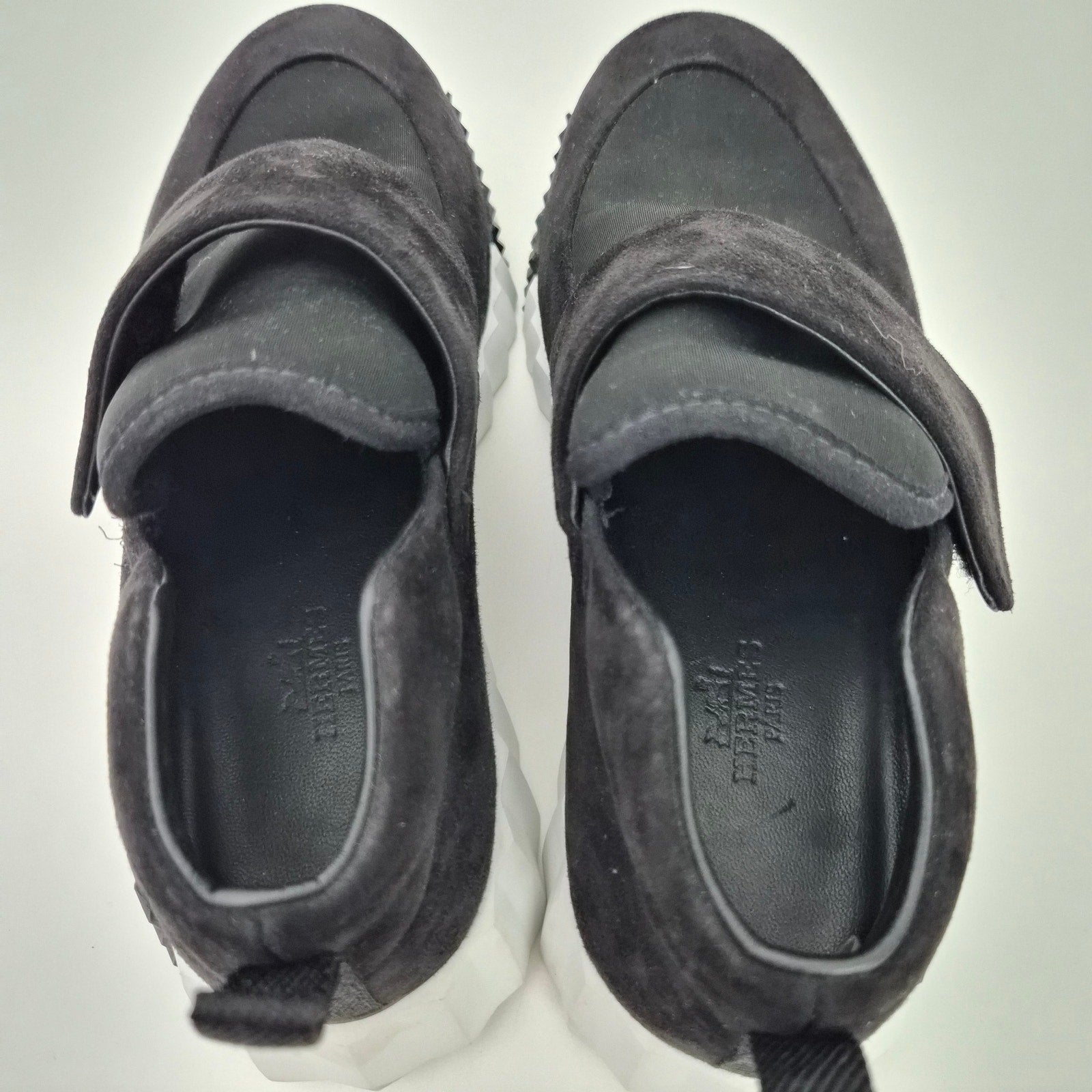 Hermes Low Top Bouncing Suede Sneaker Black Size US 6 / EU 36