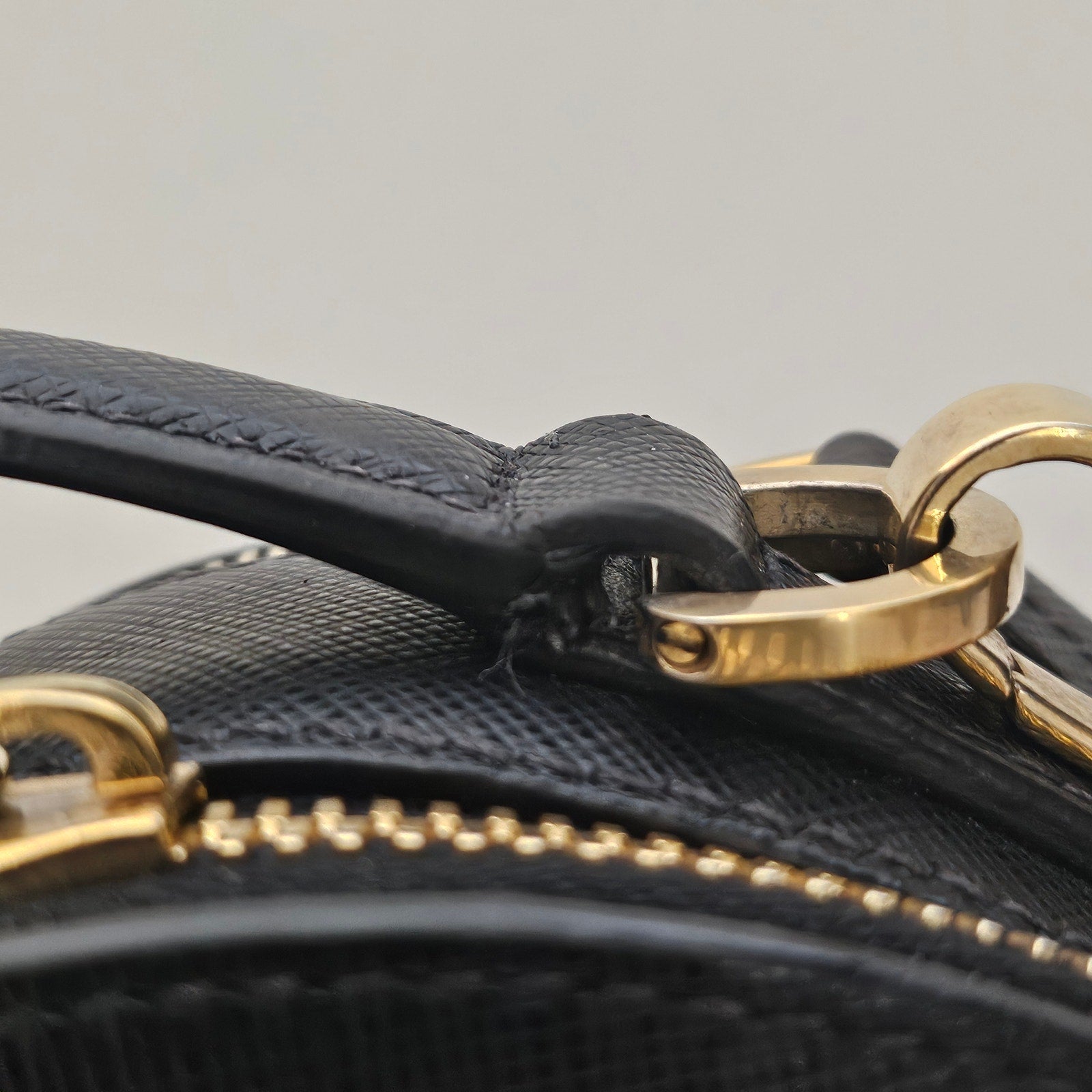 Prada Saffiano Leather Odette Heart Crossbody Black