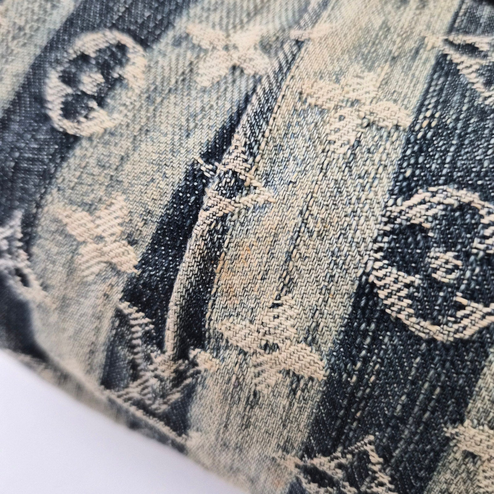 Louis Vuitton Blue Denim Raye Mini Pleaty Shoulder Bag