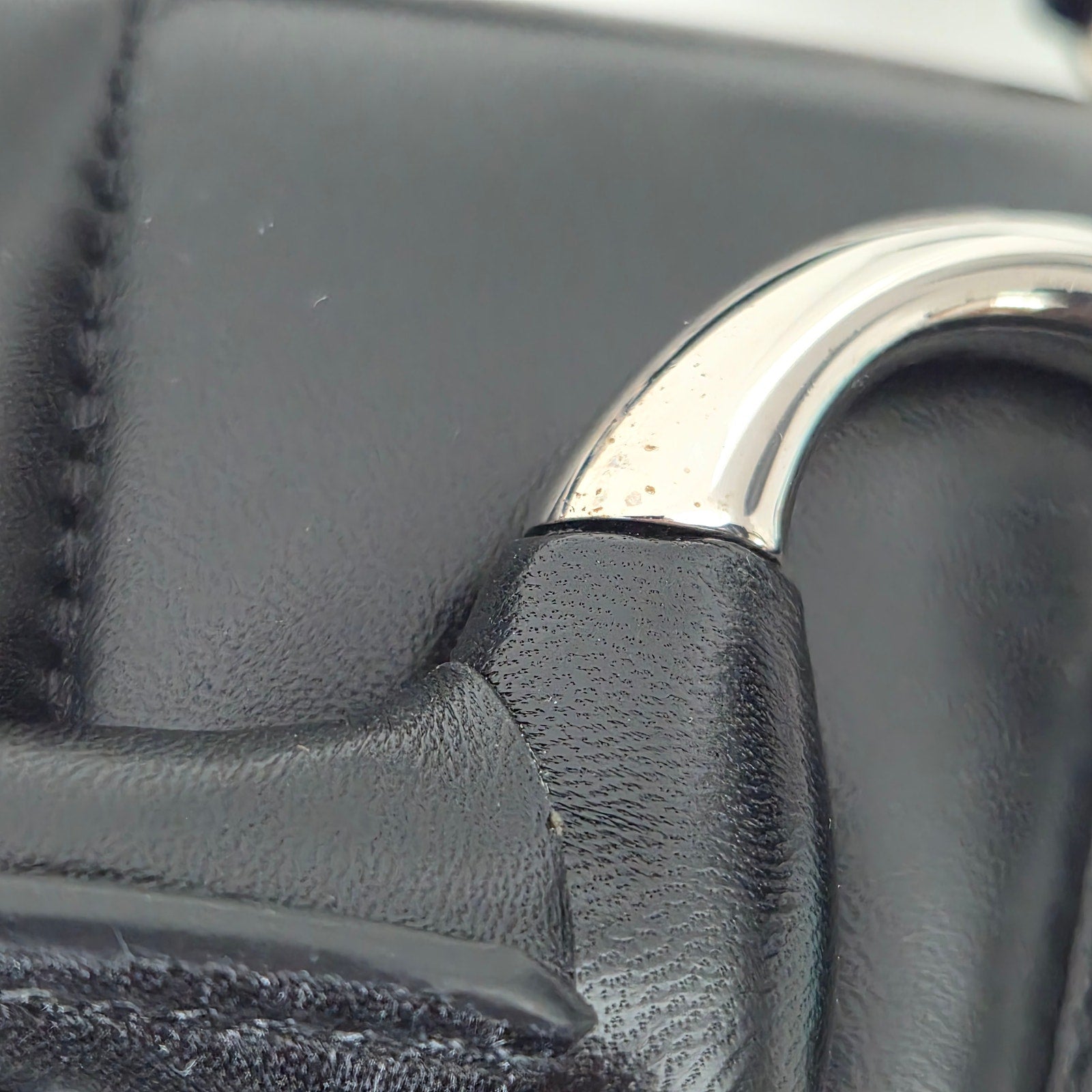 Gucci Large Horsebit Chain Shoulder Bag Vertical Quilted Leather Black