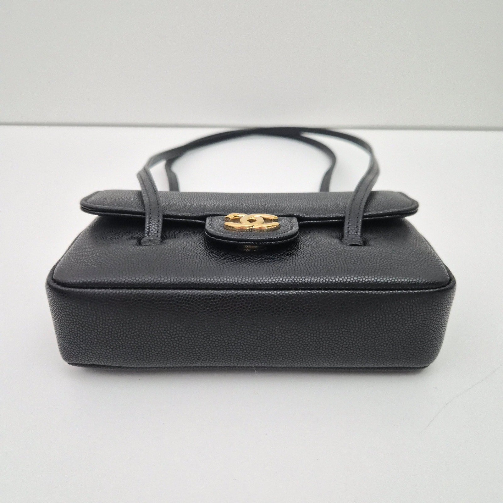 Chanel Shiny Caviar Mini Preppy Coco Shoulder Bag Black