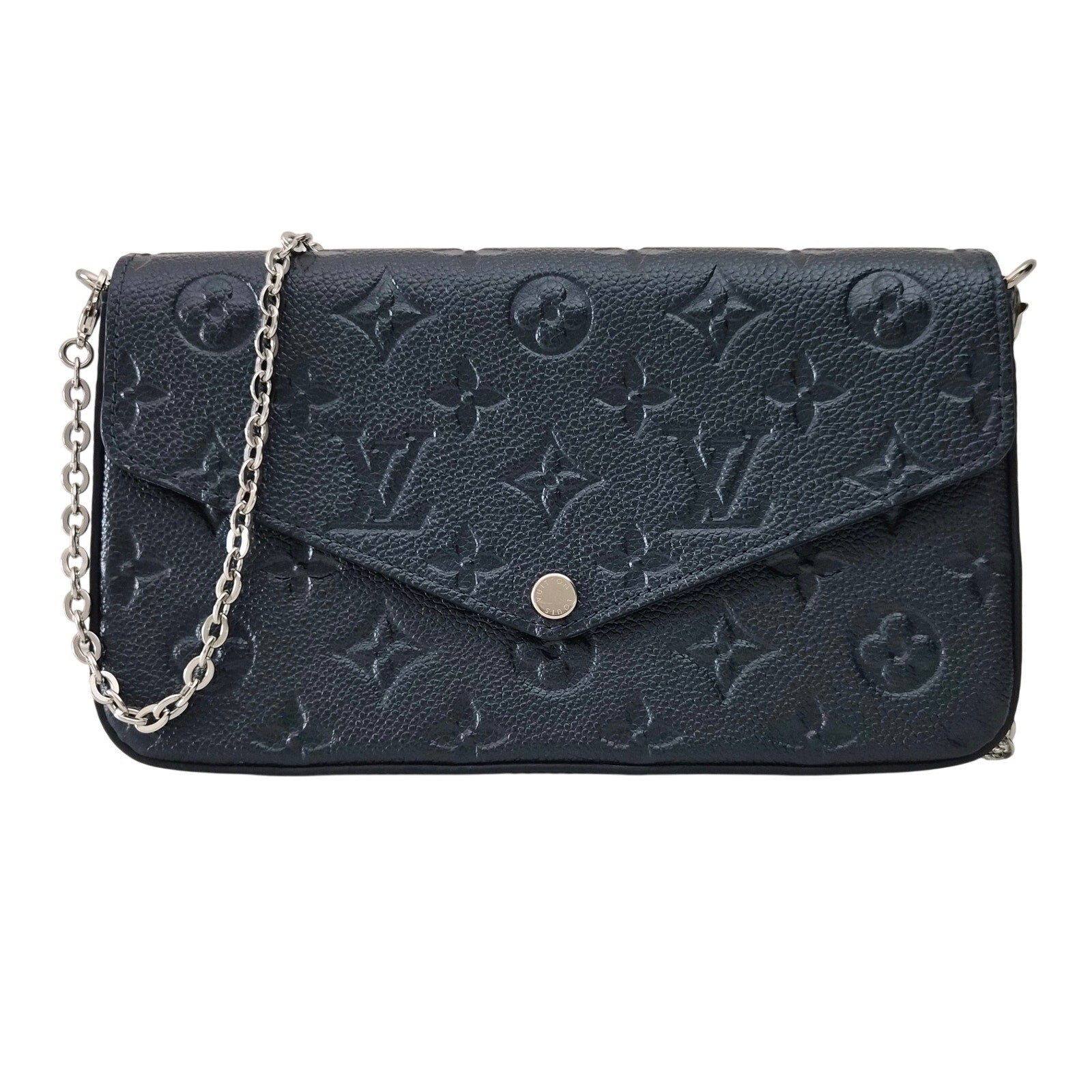 Louis Vuitton Limited Edition Shimmery Ink Black Leather Felicie Pochette