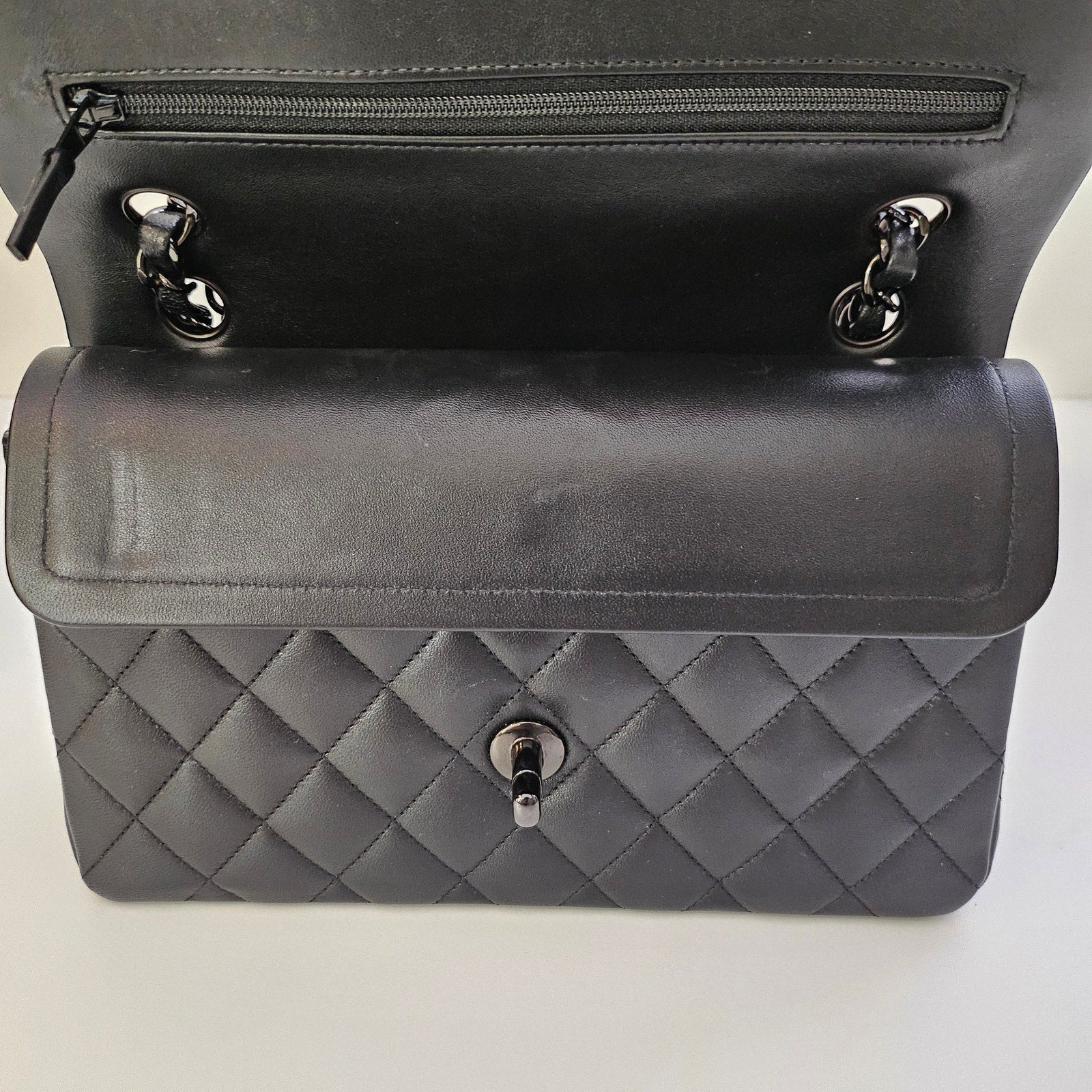Chanel So Black Lambskin Small Classic Flap