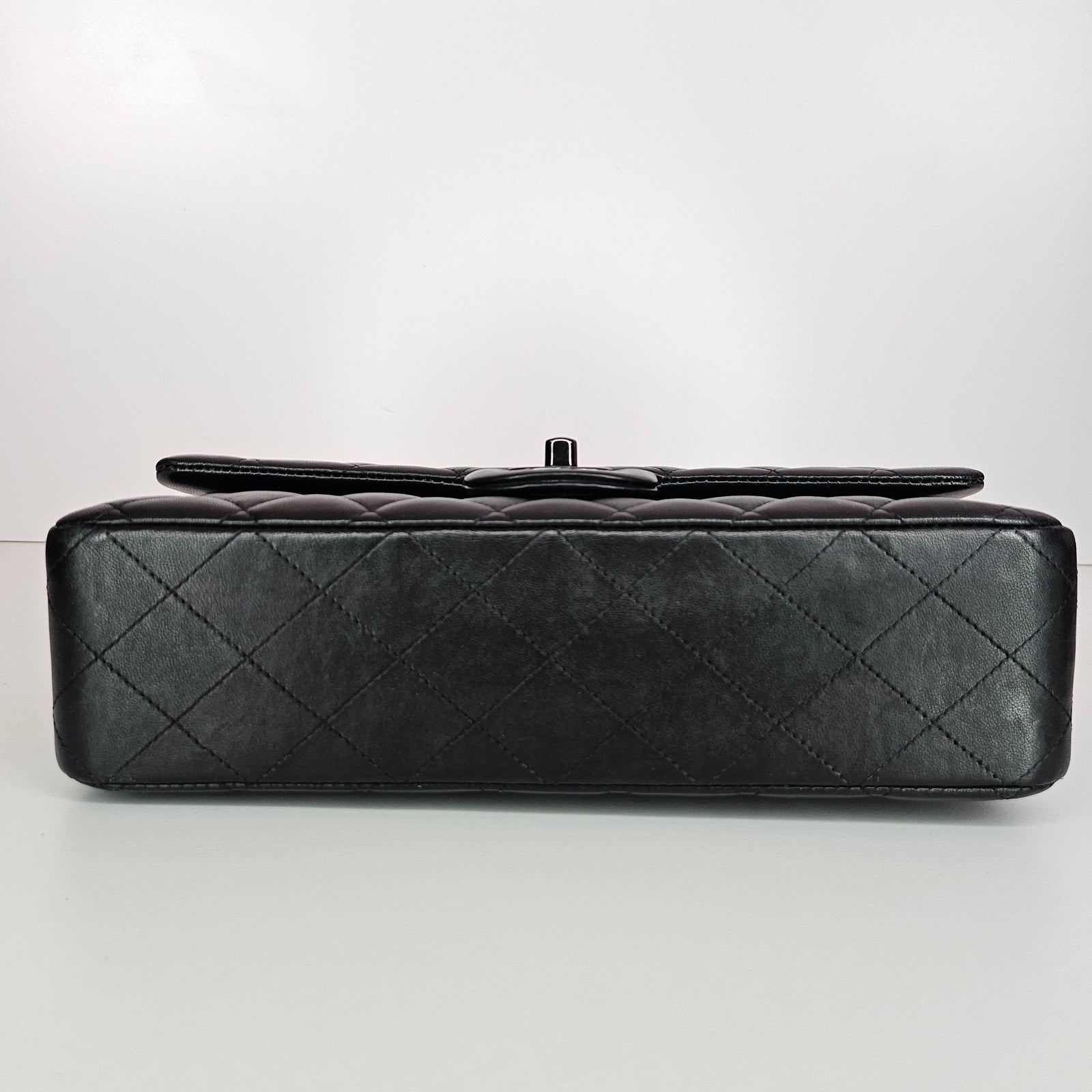 Chanel Lambskin Quilted Medium Double Flap So Black