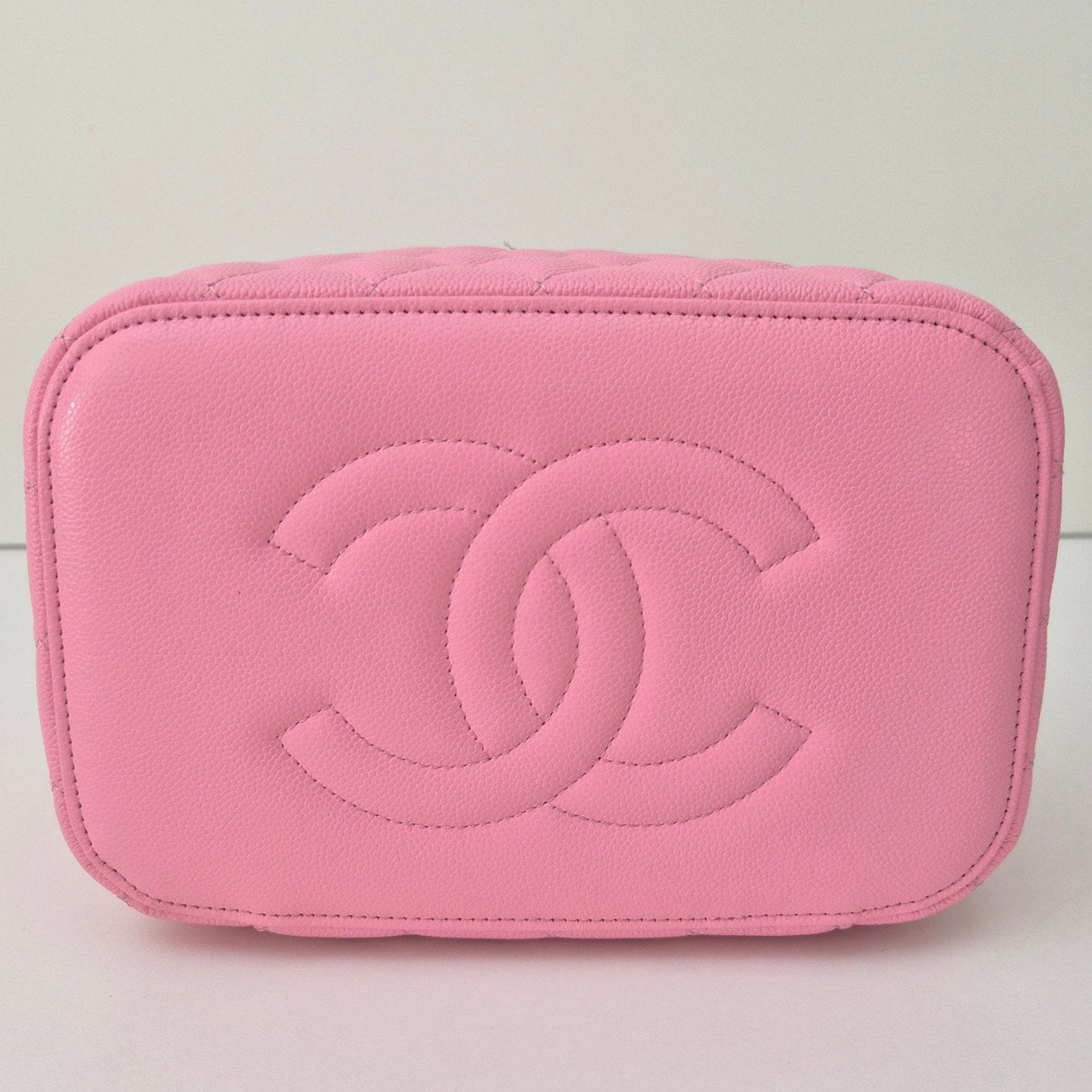 Chanel Caviar Quilted Large Vanity Bag with Mirror Pink NWT