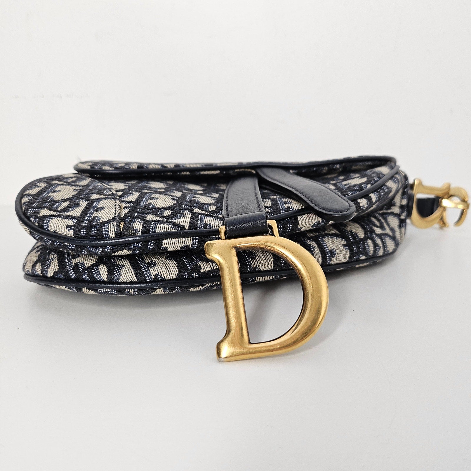 Christian Dior Oblique Mini Saddle Bag Blue