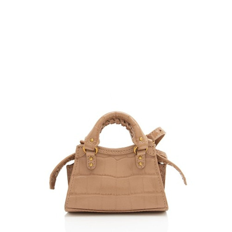 Balenciaga Croc Beige Super Nano Neo Classic City Crossbody