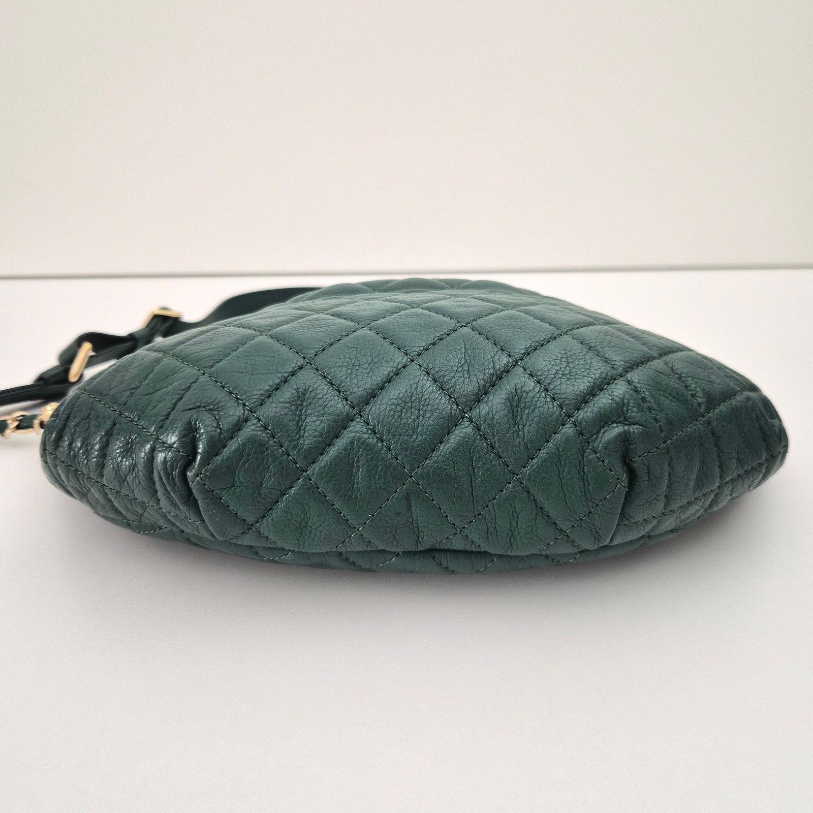 Chanel Calfskin Quilted Banane Waist Bag Fanny Pack Green