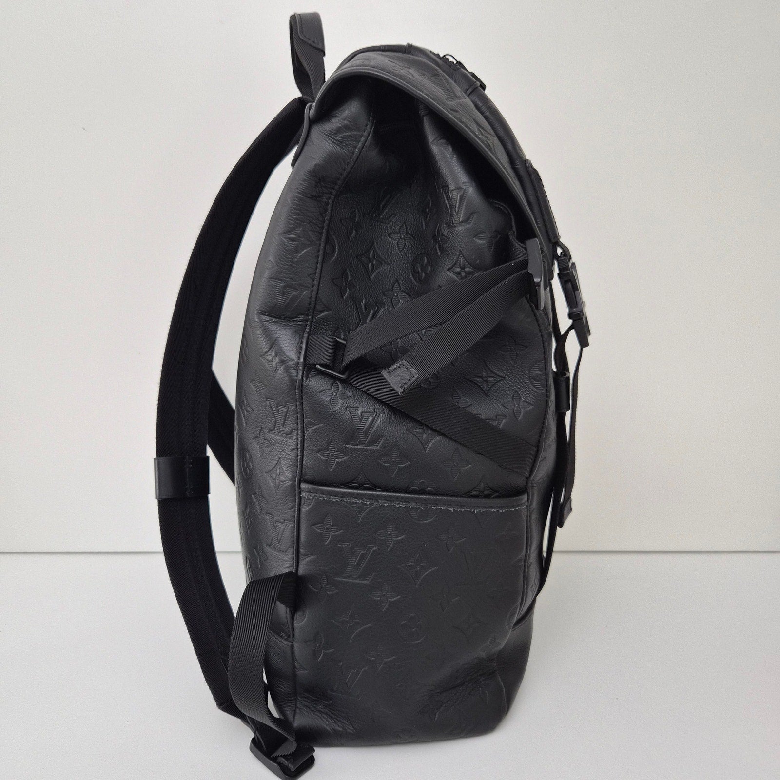 Louis Vuitton Calfskin Monogram Shadow Getaway Backpack Black