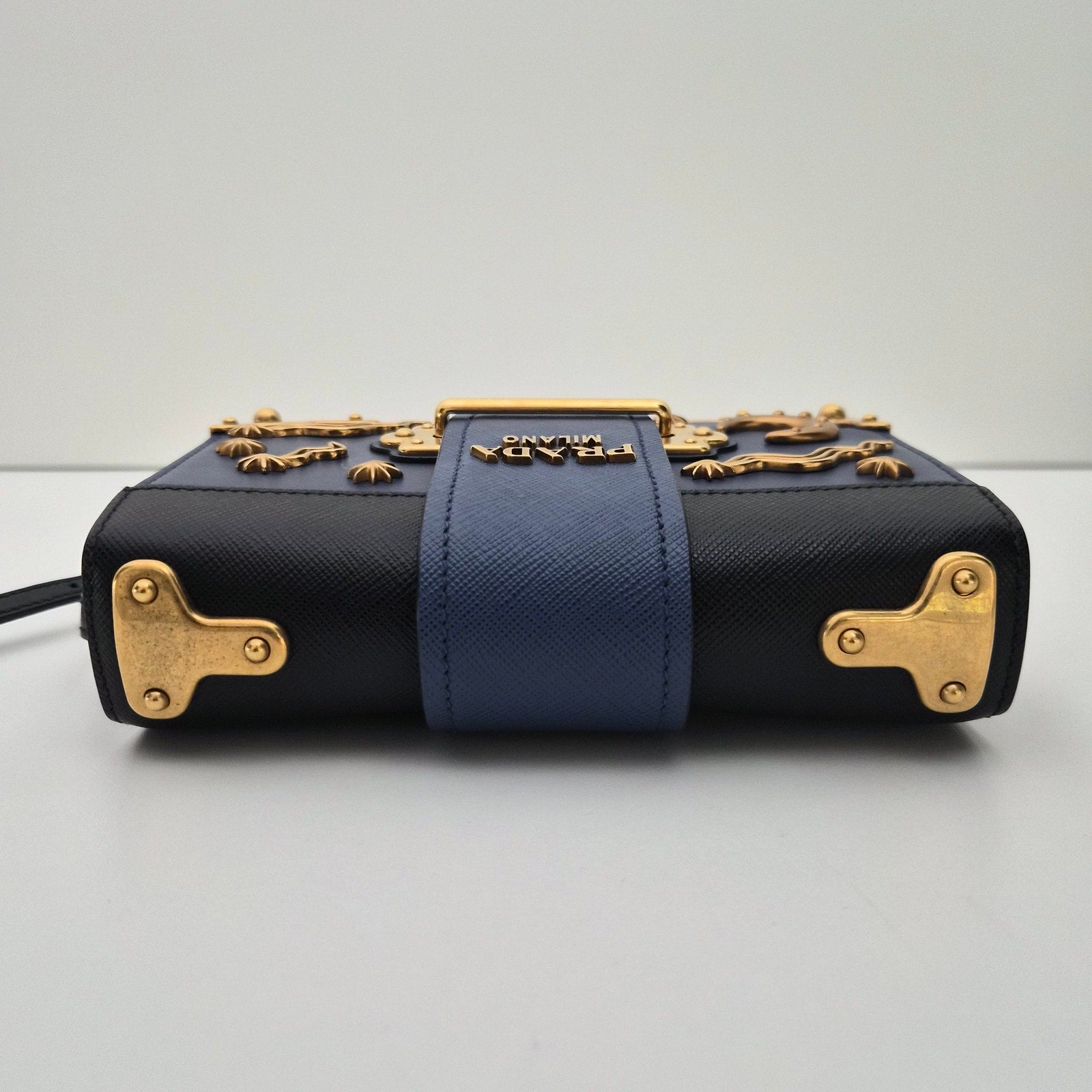 Prada Blue Cahier Small Astrology Moon Star Crossbody Bag