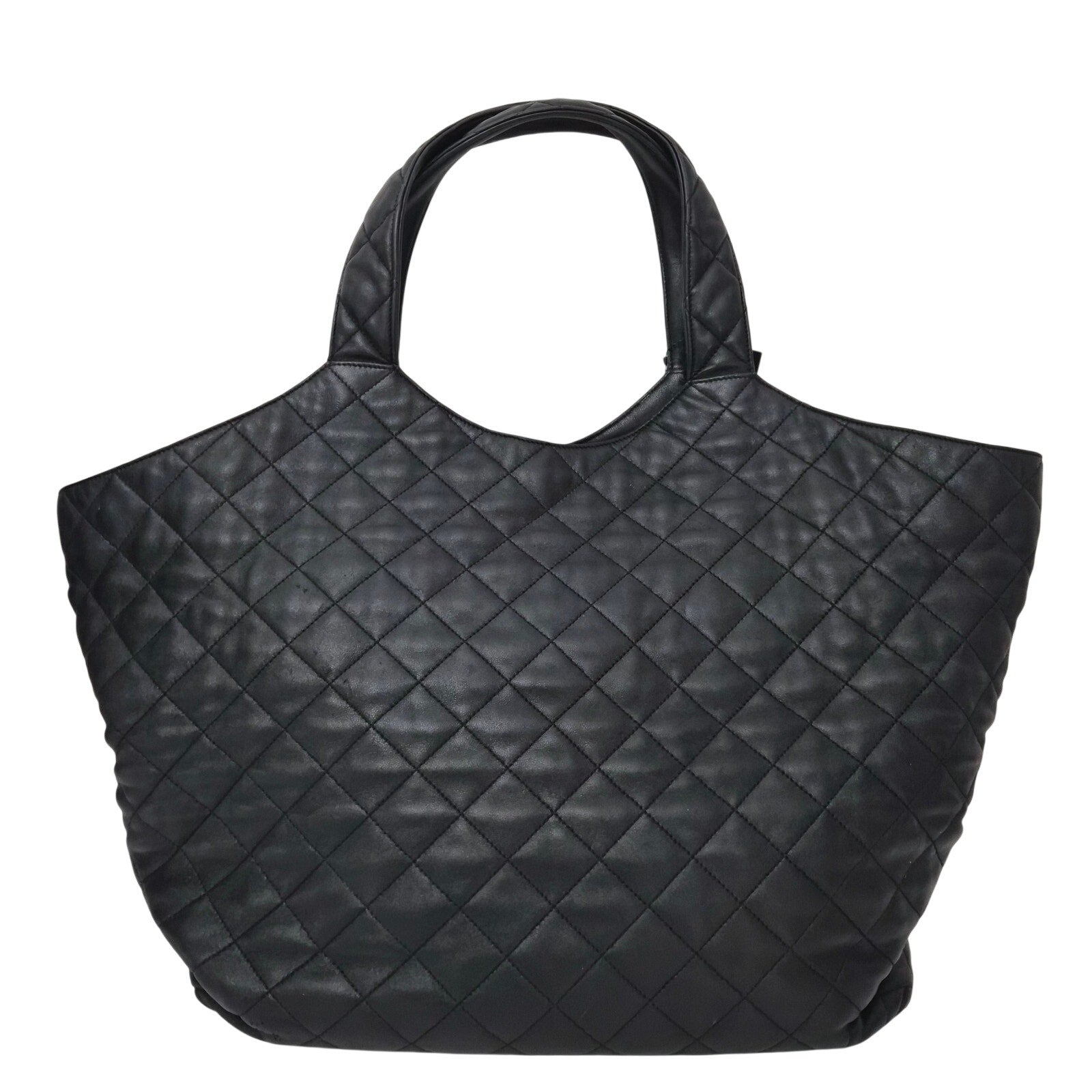 Saint Laurent Icare Maxi Quilted Lambskin Shopping Tote Black
