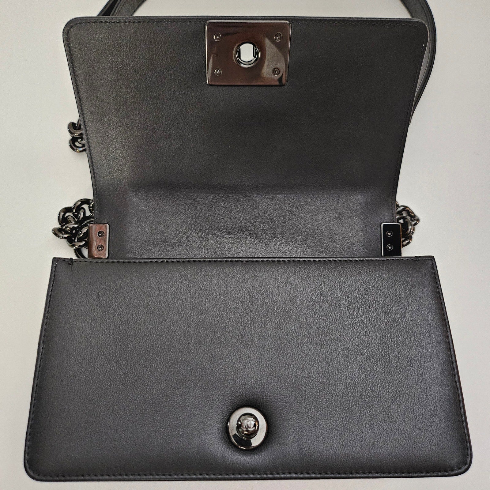 Chanel So Black Small Boy Calfskin Shoulder Bag