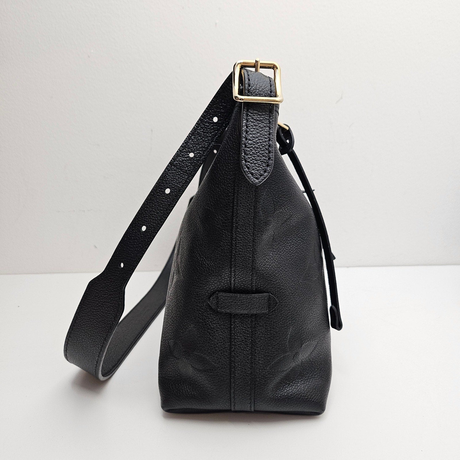 Louis Vuitton Carryall PM Black Empreinte Leather Messenger Bag