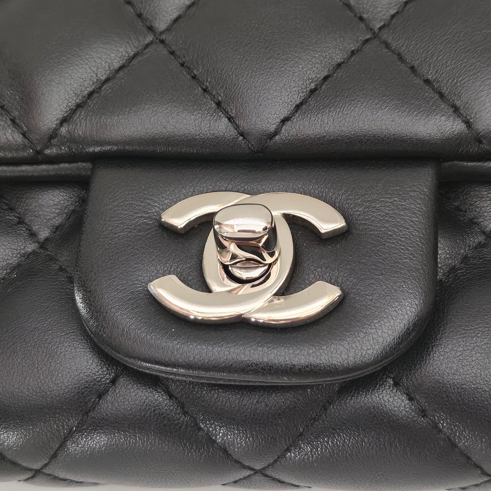 Chanel Quilted Uniform Leather CC Belt Bum Bag Black