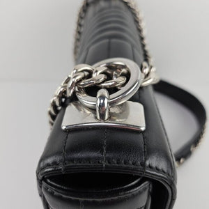 Prada Chain Flap Diagramme Quilted Medium Black Leather Shoulder Bag