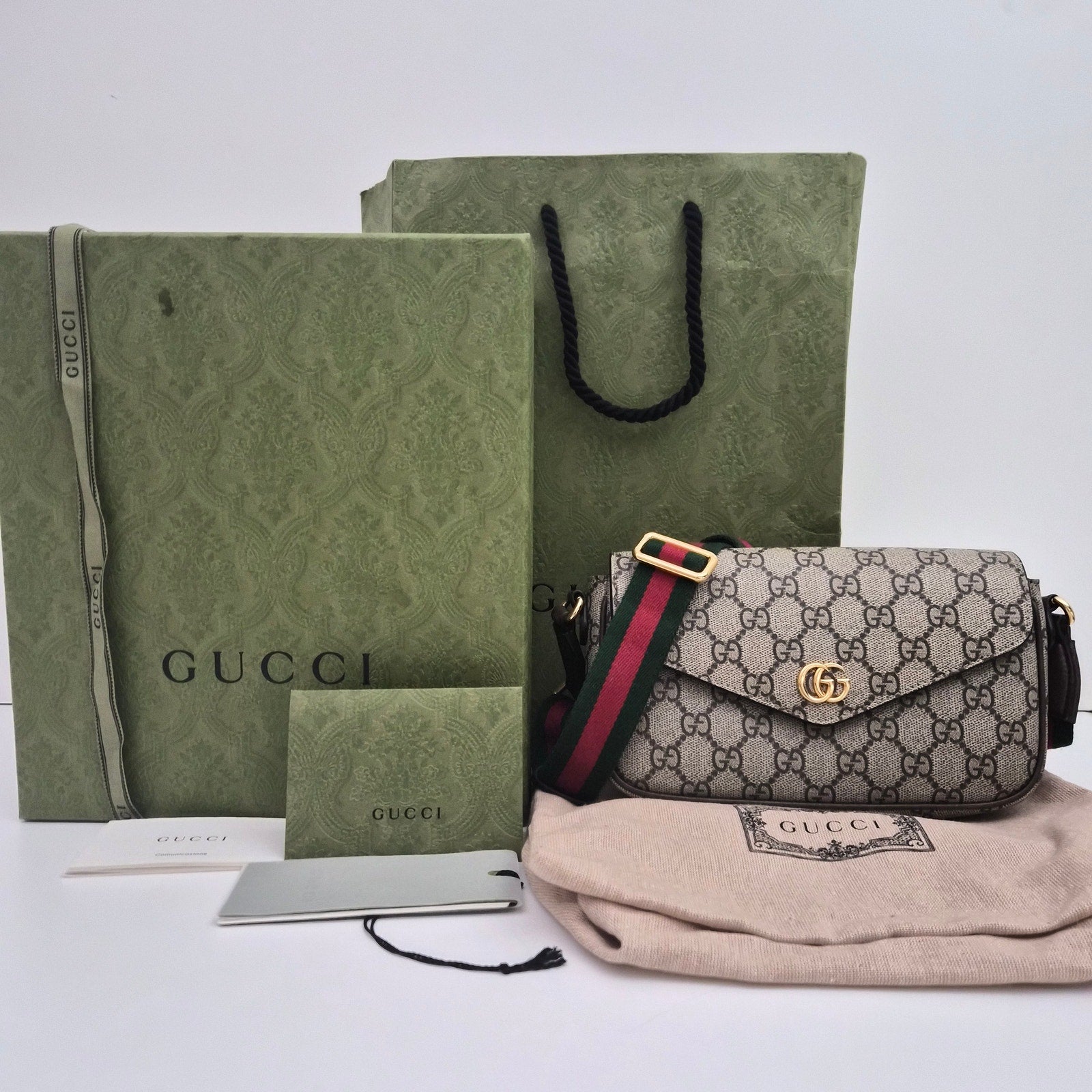 Gucci GG Supreme Monogram Ophidia Pochette Envelope Bag