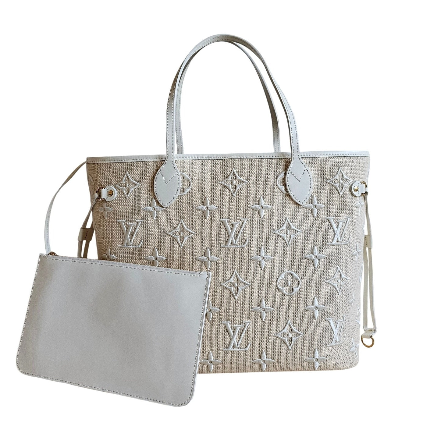 Louis Vuitton By the Pool Embroidered Raffia Monogram Neverfull MM Tote