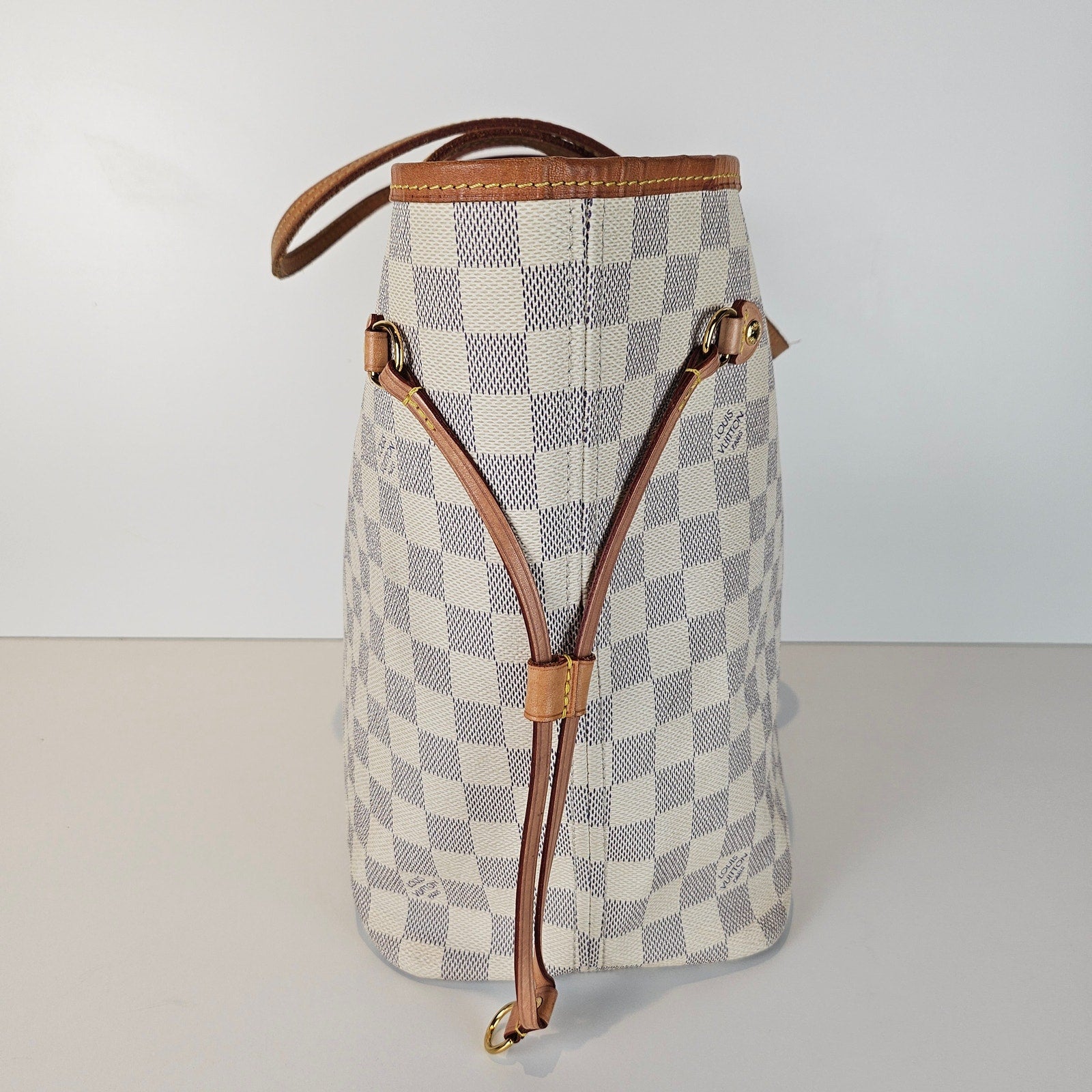 Louis Vuitton Damier Azur Neverfull MM Pink Ballerine Tote