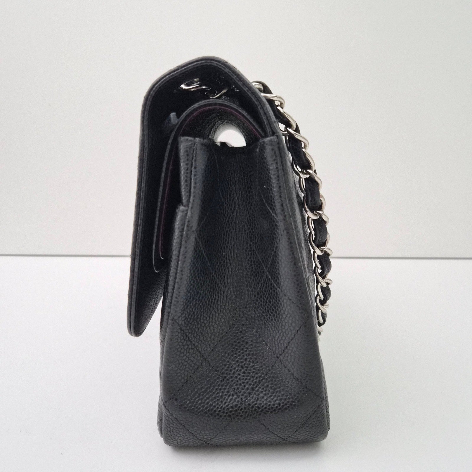 Chanel Caviar Leather Quilted Jumbo Double Classic Flap Black