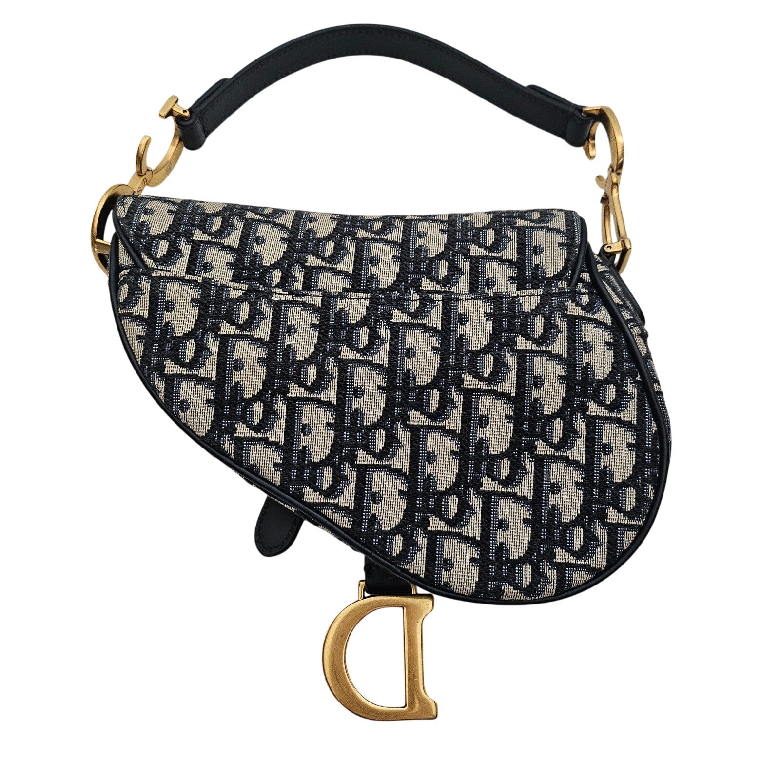 Christian Dior Oblique Mini Saddle Bag Blue