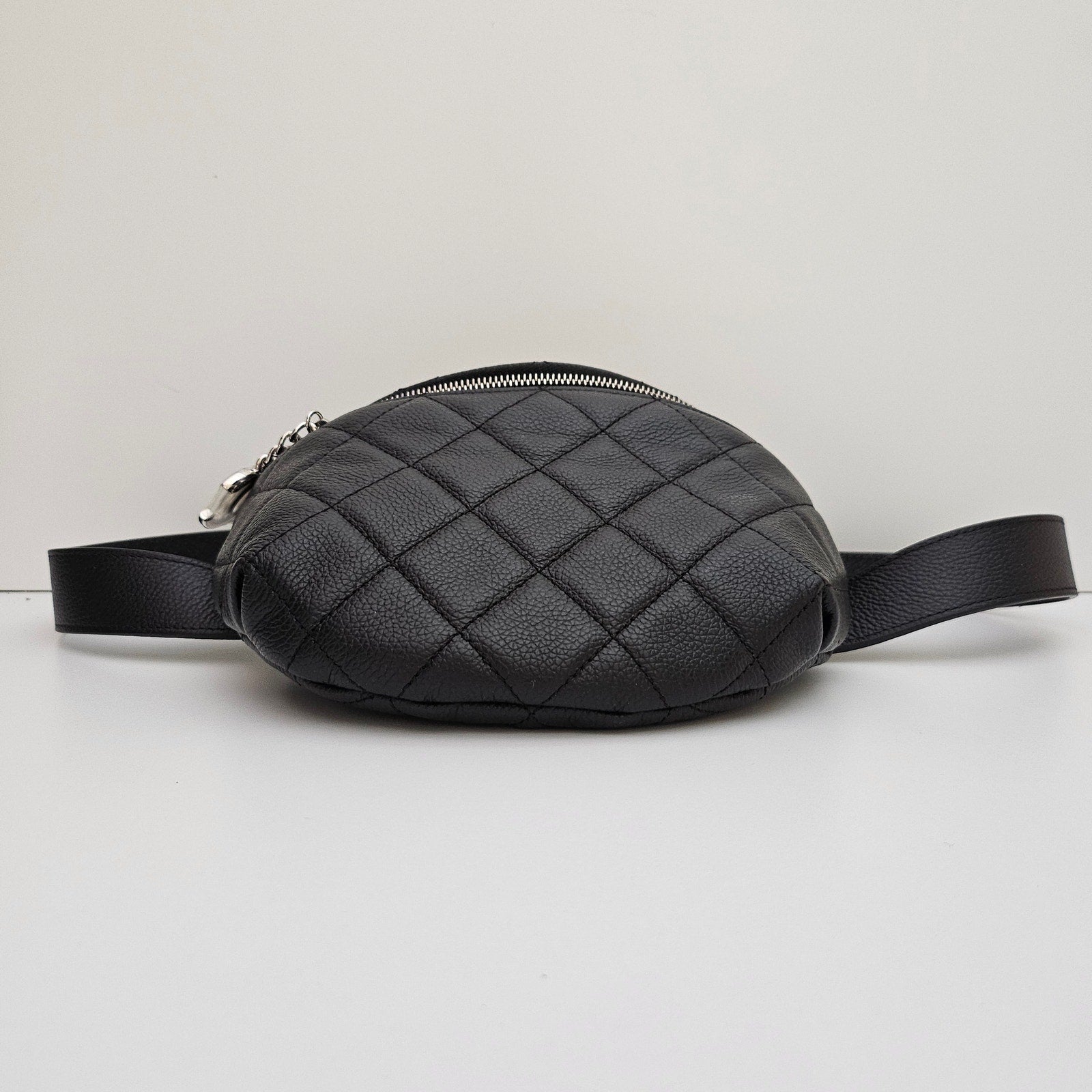 Chanel Black Leather Uniform Belt Bag