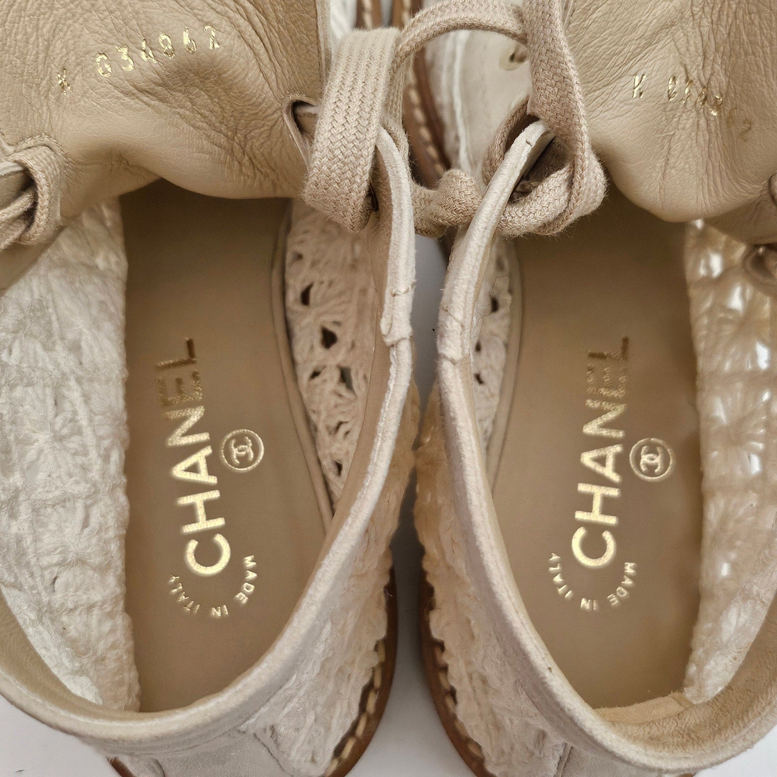 Chanel 2019 CC Logo Crochet White Boots US 7.5 / EU 37.5