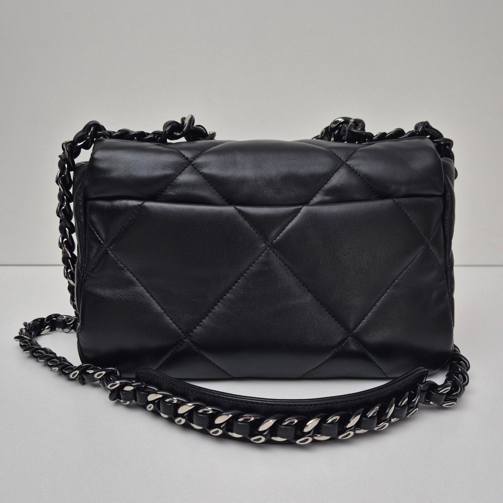 Chanel So Black Lambskin Quilted Small 19 Flap