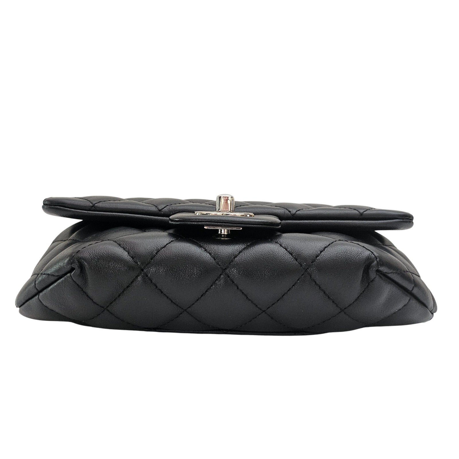 Chanel Quilted Uniform Leather CC Belt Bum Bag Black