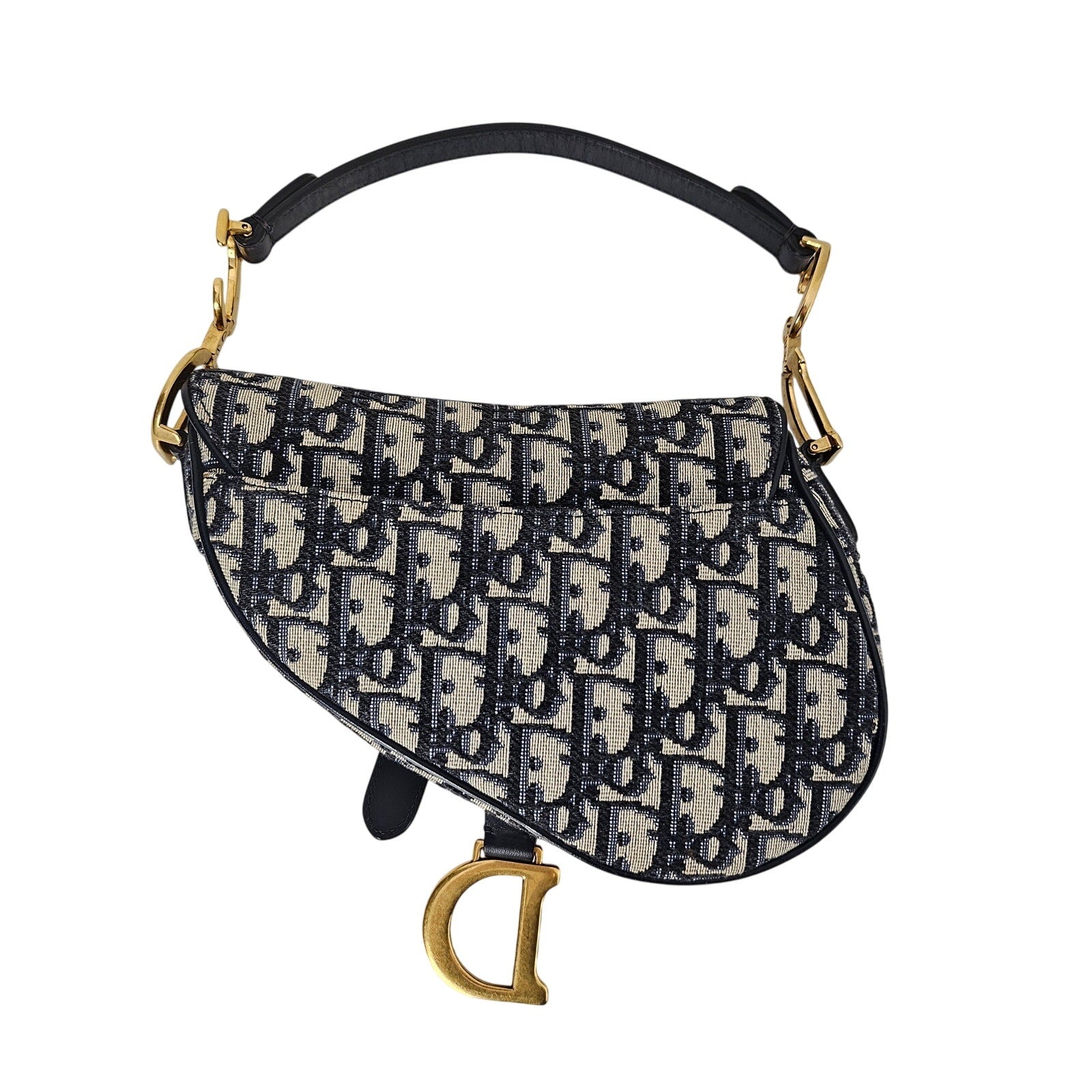 Christian Dior Oblique Mini Saddle Bag Blue