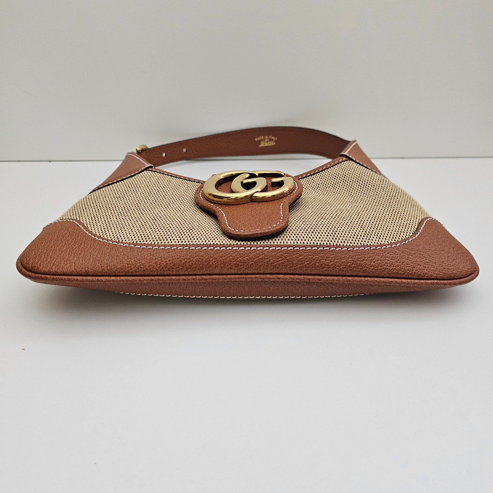 Gucci Aphrodite Small Canvas and Leather Brown Shoulder Bag