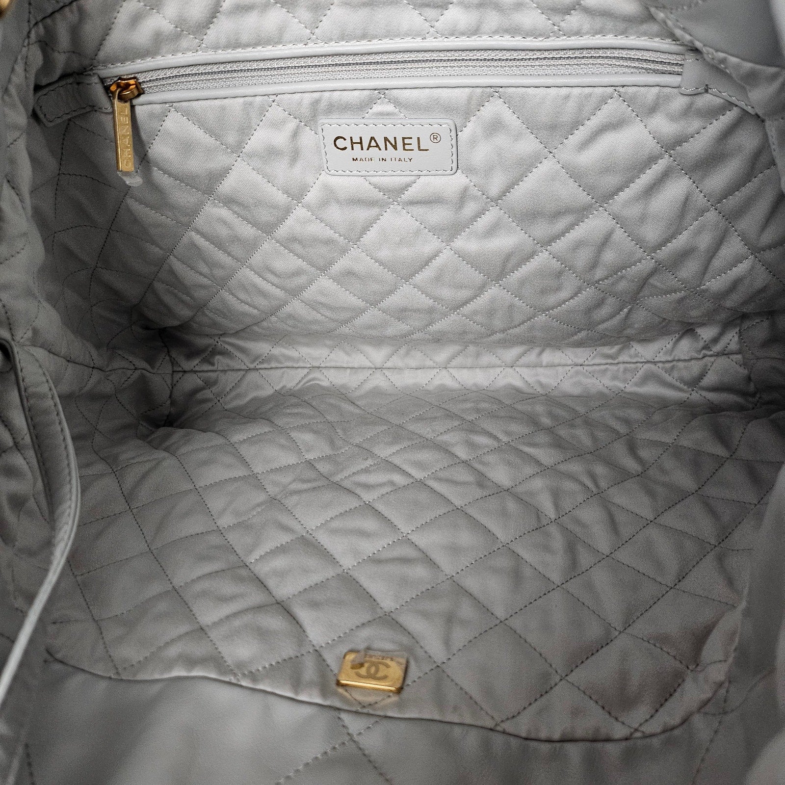 Chanel Pale Blue Quilted Medium 22 Hobo Bag