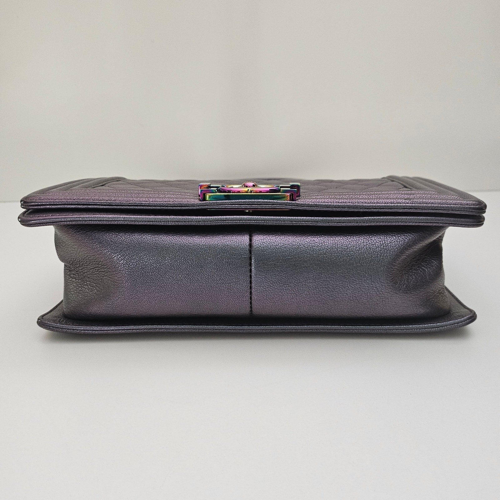 Chanel Mermaid 16C Old Medium Goatskin Boy Bag Purple