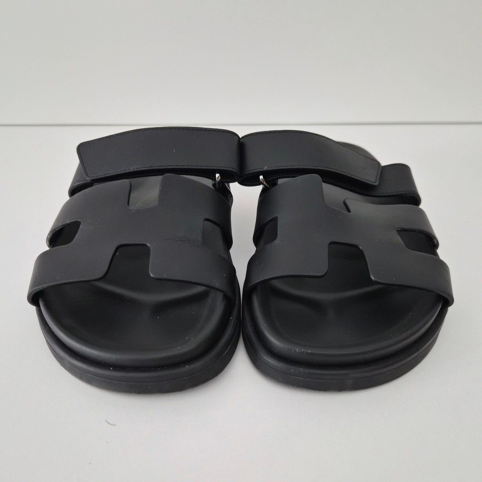 Hermès Chypre Sandals Calfskin Black US 6 / EU 36