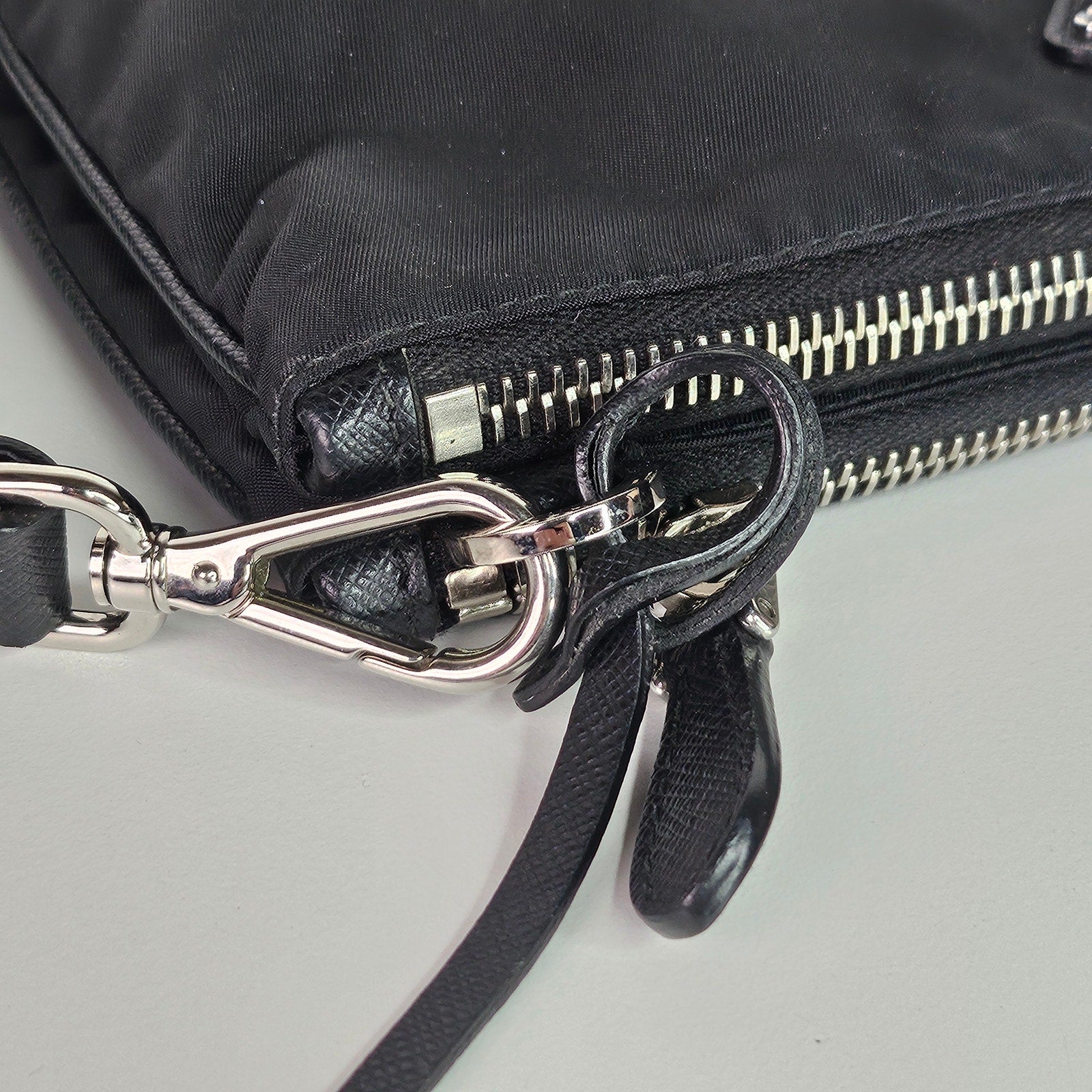 Prada Re-Nylon Saffiano Re-Edition 2000 Double Zip Crossbody Bag Black