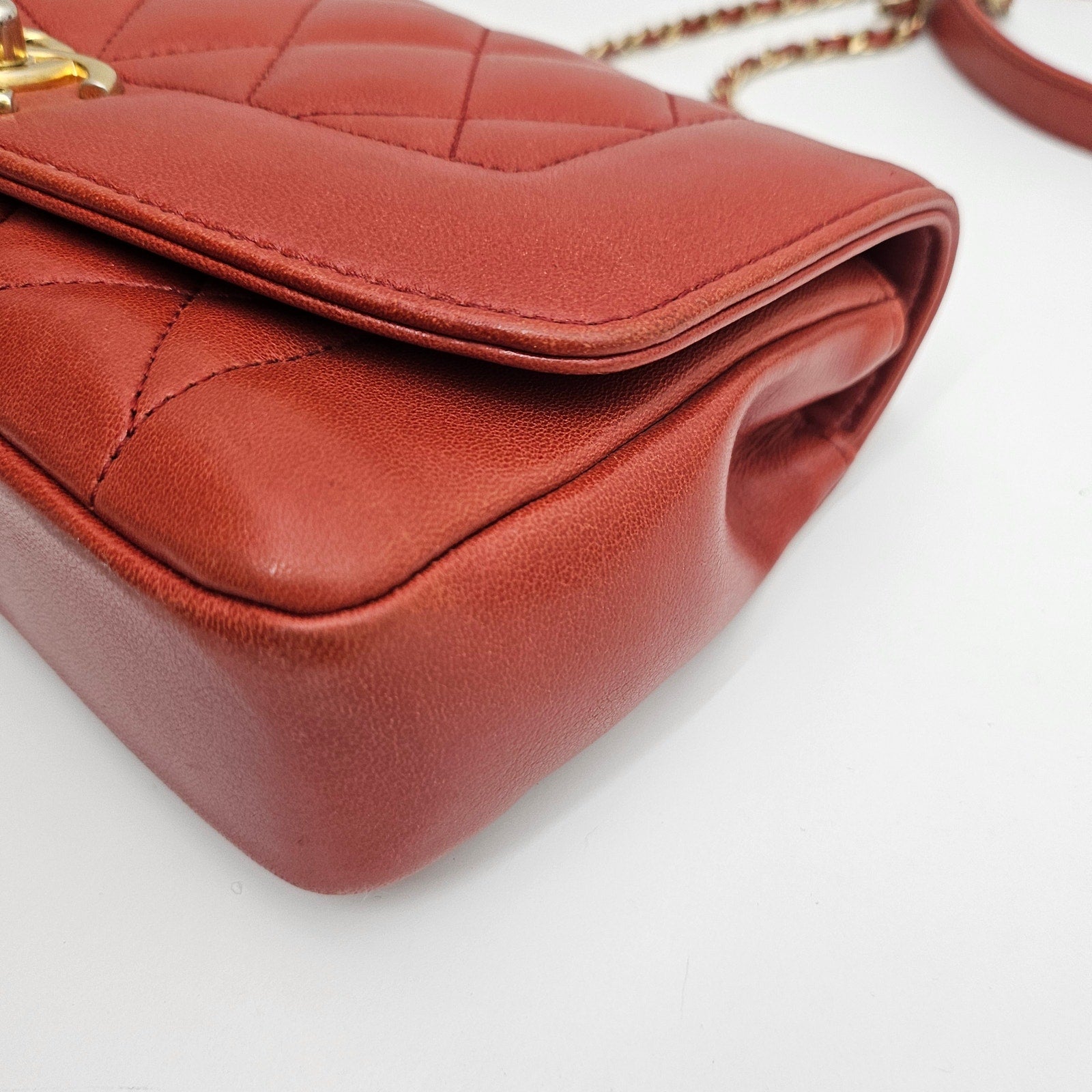Chanel Small Diana Leather Brown Shoulder Bag
