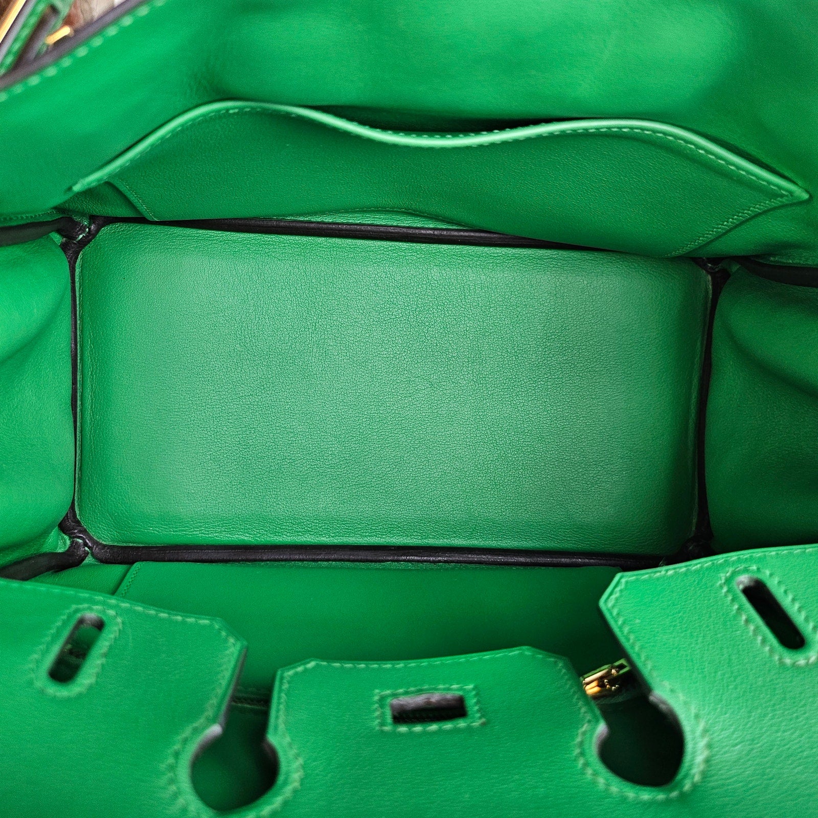 Hermes Birkin 25 Swift Leather Bambou Green with Gold Hardware