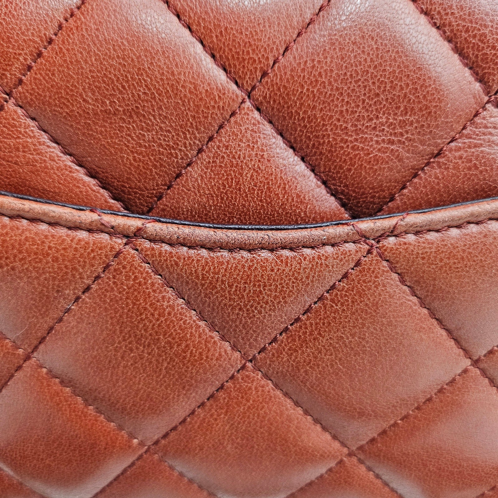 Chanel Small Diana Leather Brown Shoulder Bag